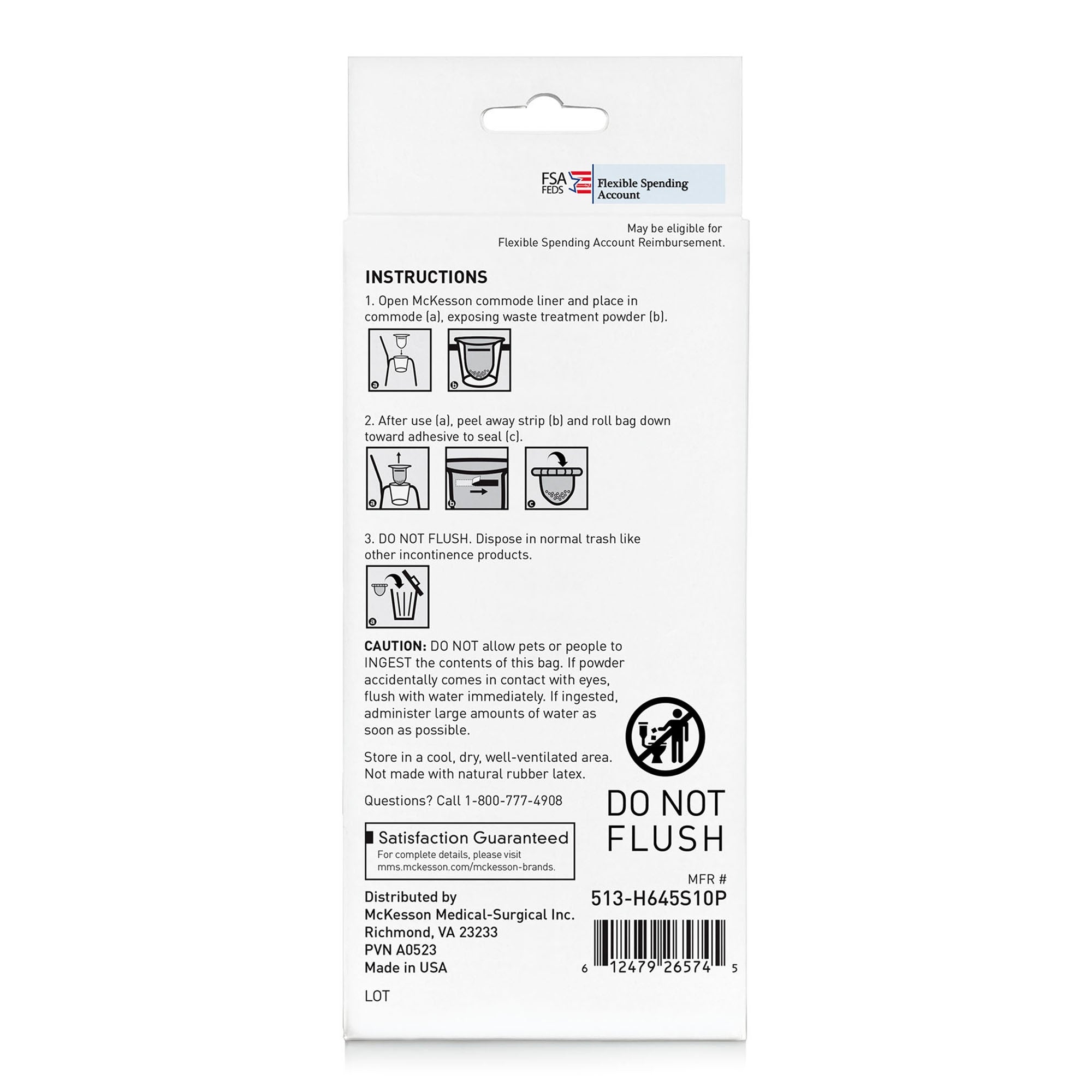 McKesson Commode Liner, Packaging Type- Case