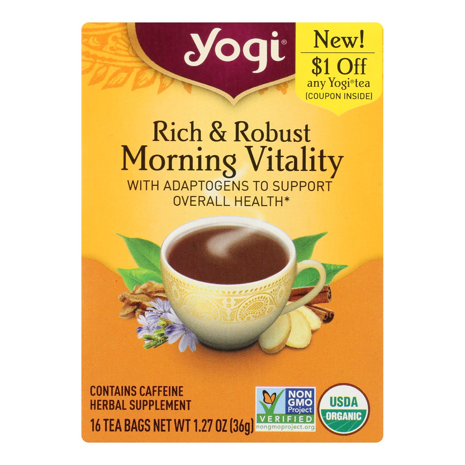 Yogi - Té Vitalidad Matutina - Caja de 6 - 16 bolsitas