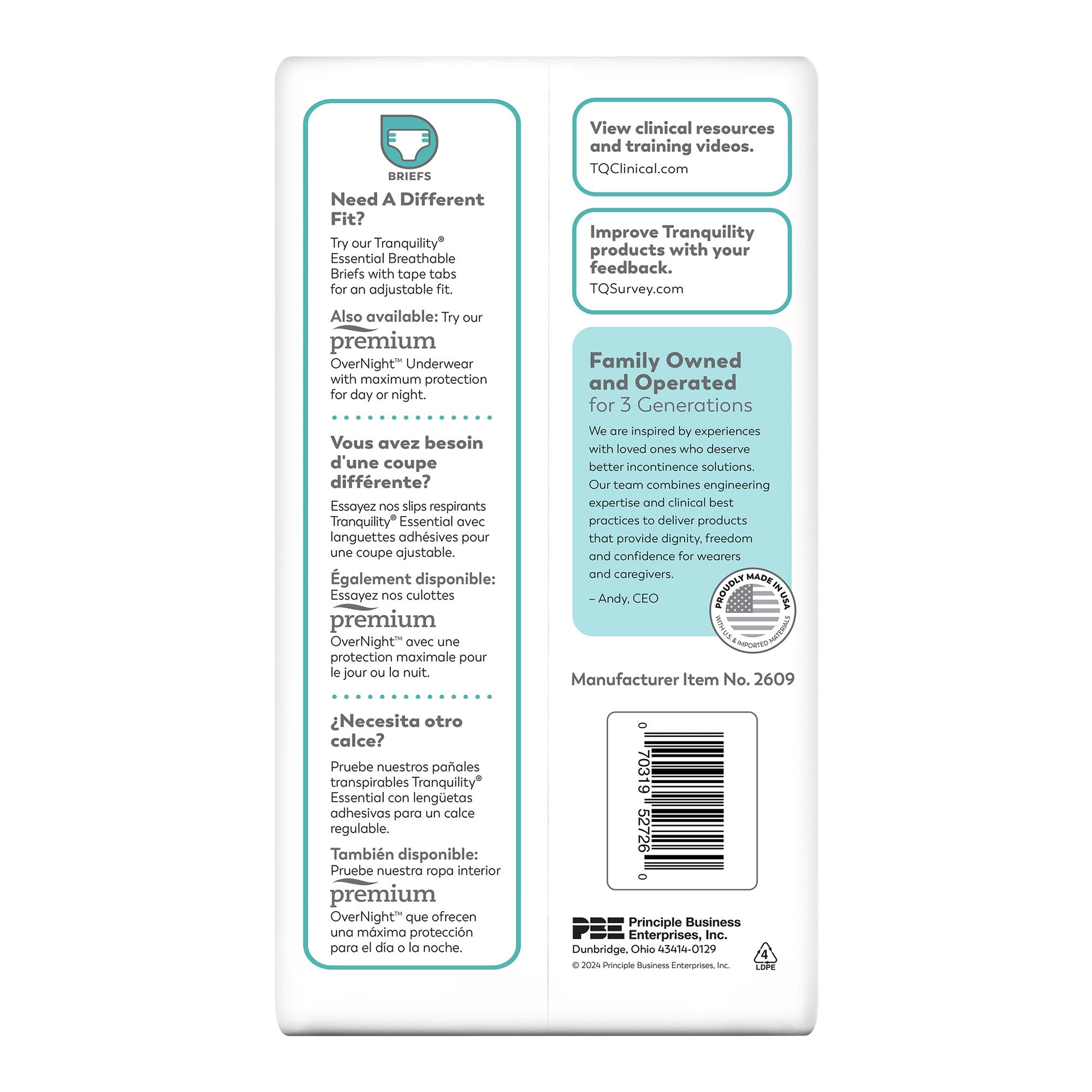 Unisex Adult Absorbent Underwear Tranquility Essential Pull On with Tear Away Seams 3X-Large Disposable Heavy Absorbency, Packaging Type- Case