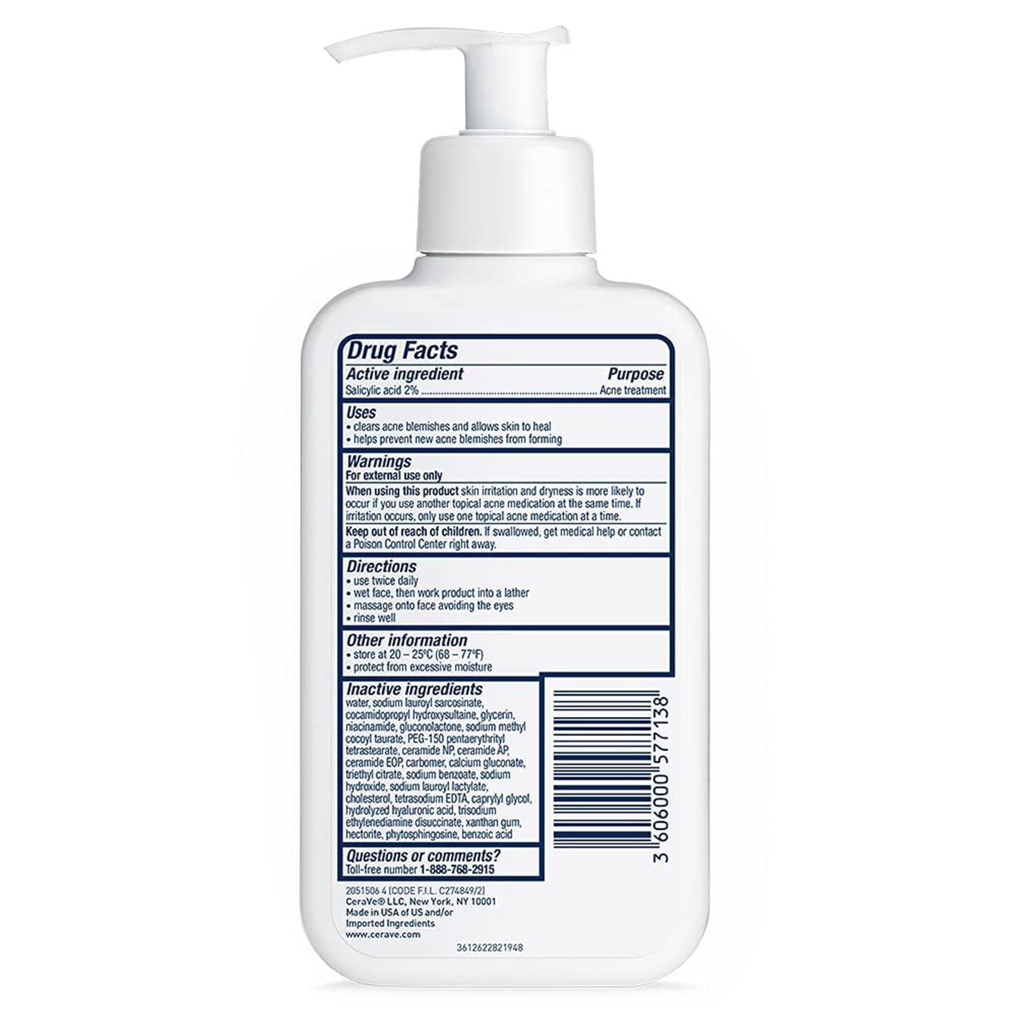 Acne Treatment CeraVe Acne Control Cleanser 8 oz. Gel,Packaging Type- Each