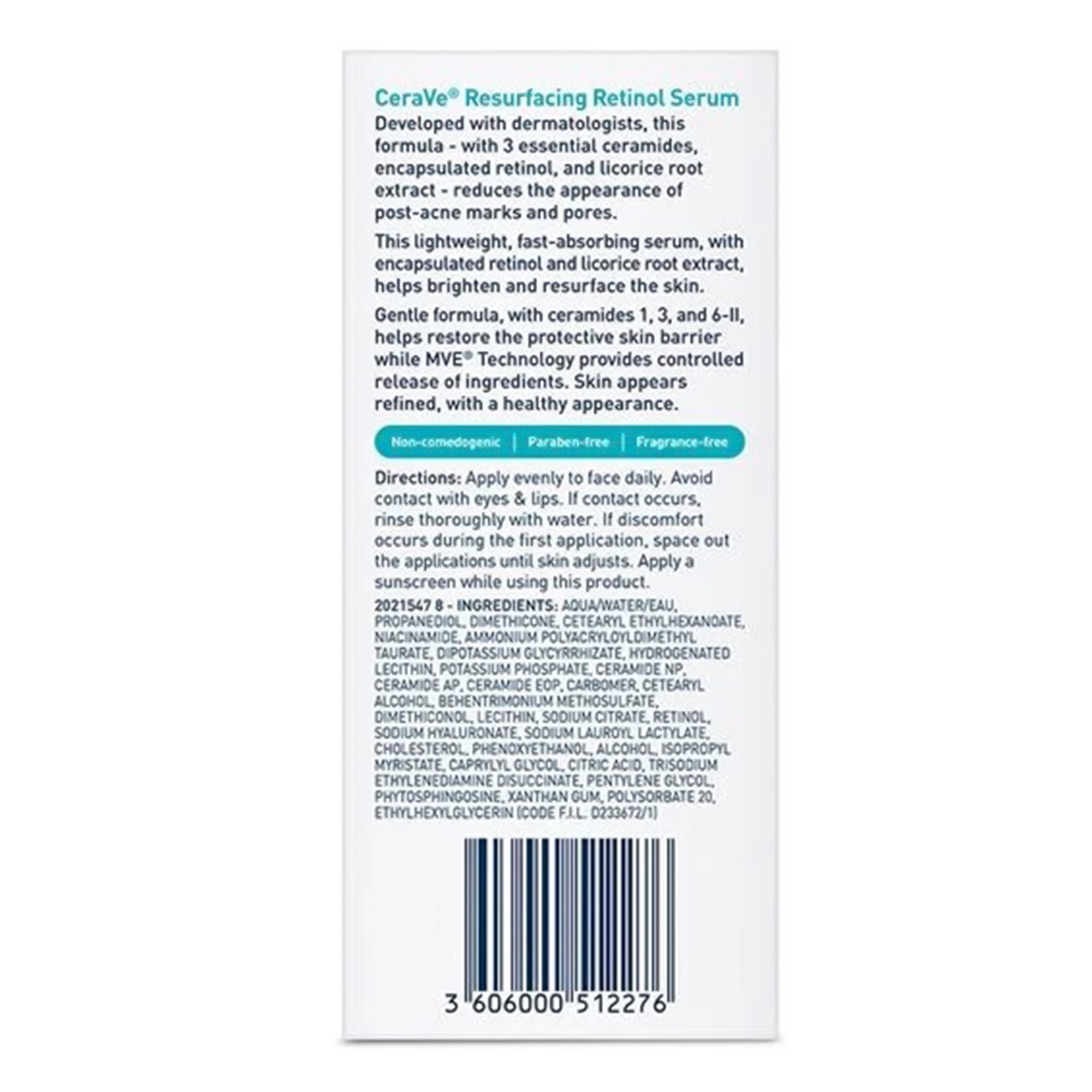 Acne Treatment CeraVe Resurfacing Retinol Serum 1 oz. Serum,Packaging Type- Each