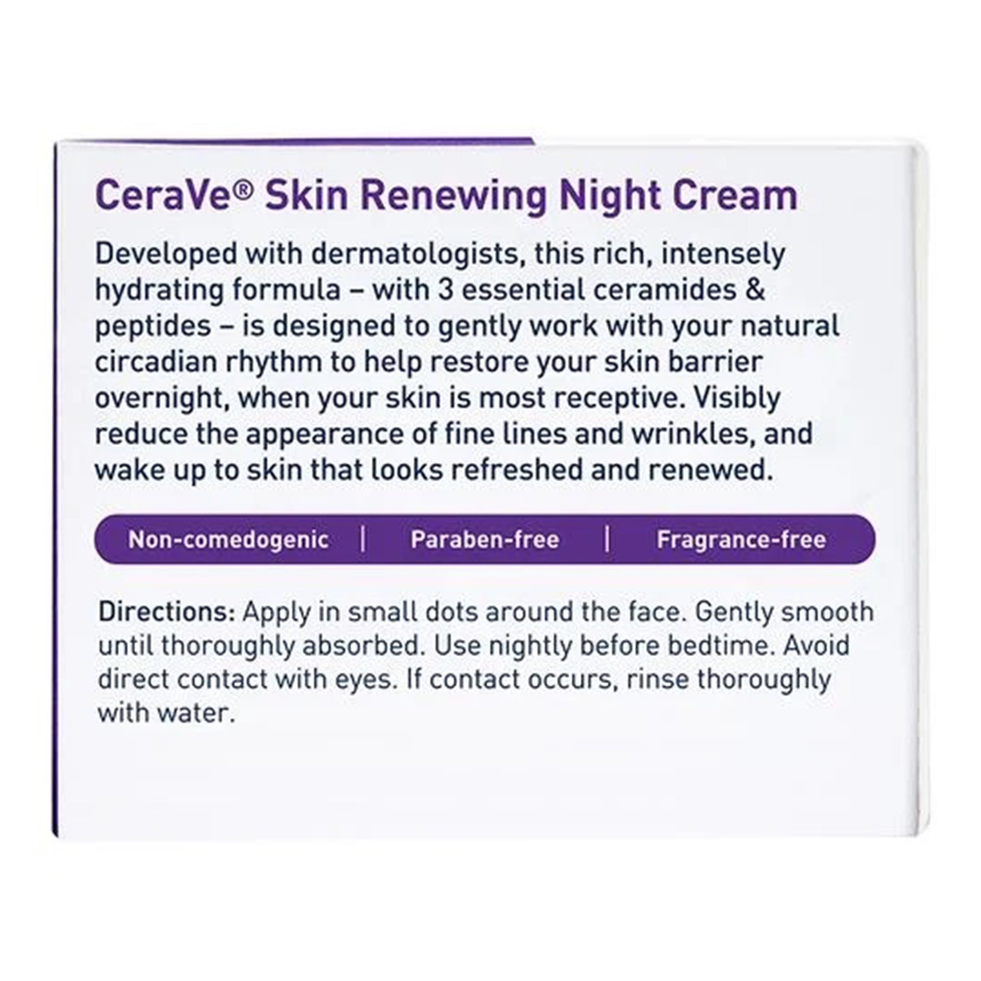 Facial Moisturizer CeraVe Skin Renewing Night Cream 1.7 oz. Jar Unscented Cream,Packaging Type- Each
