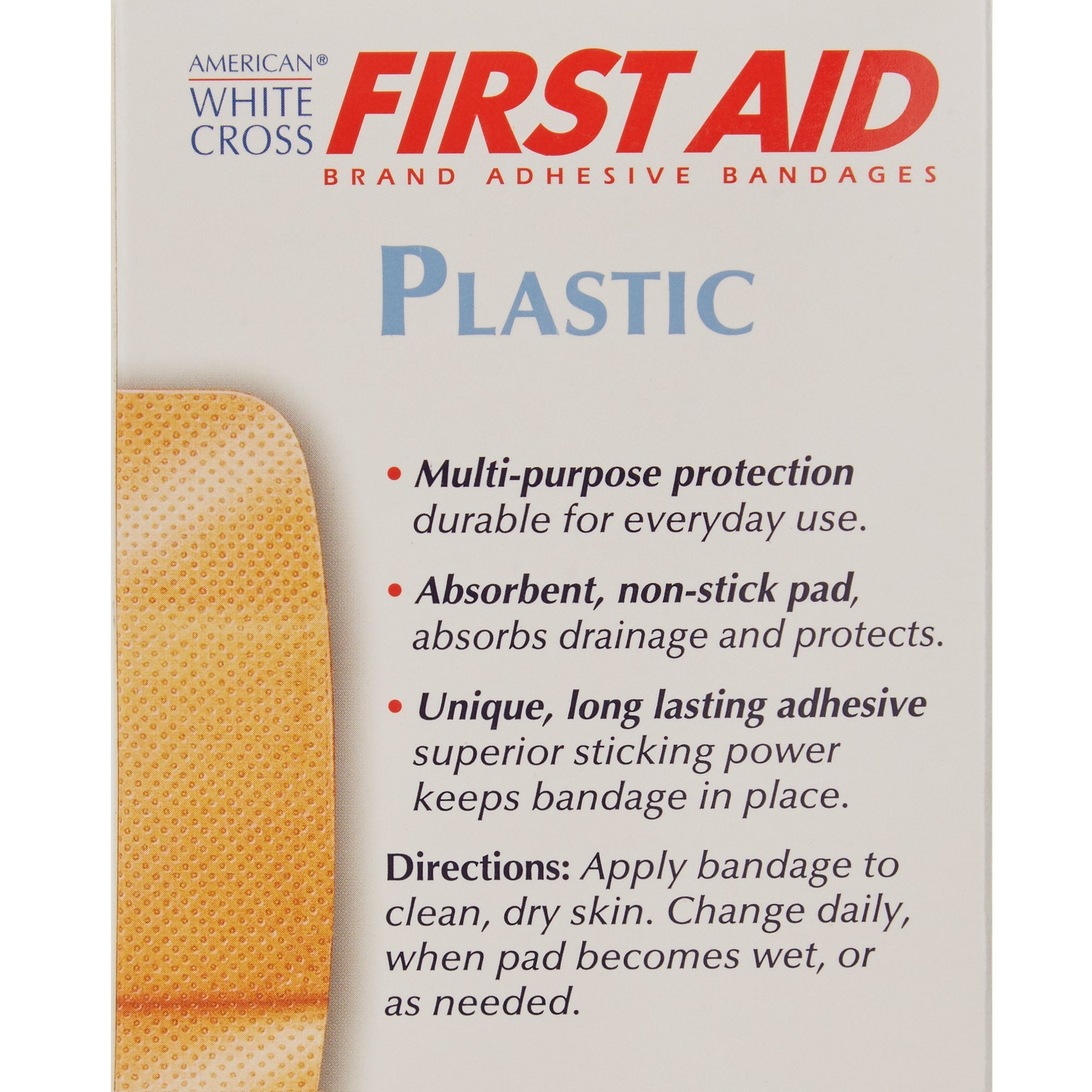 Adhesive Strip American White Cross 2 X 4 Inch Plastic Rectangle Tan Sterile,Packaging Type- Box