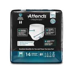 Attends Premier Absorbent Underwear – Medium, Heavy Overnight Absorbency