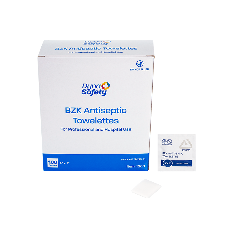 BZK Antiseptic Towelettes Size 5” x 7”