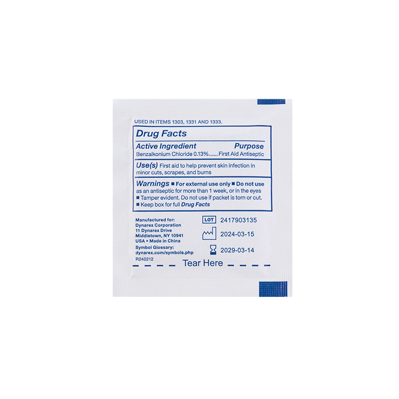BZK Antiseptic Towelettes Size 5” x 7”