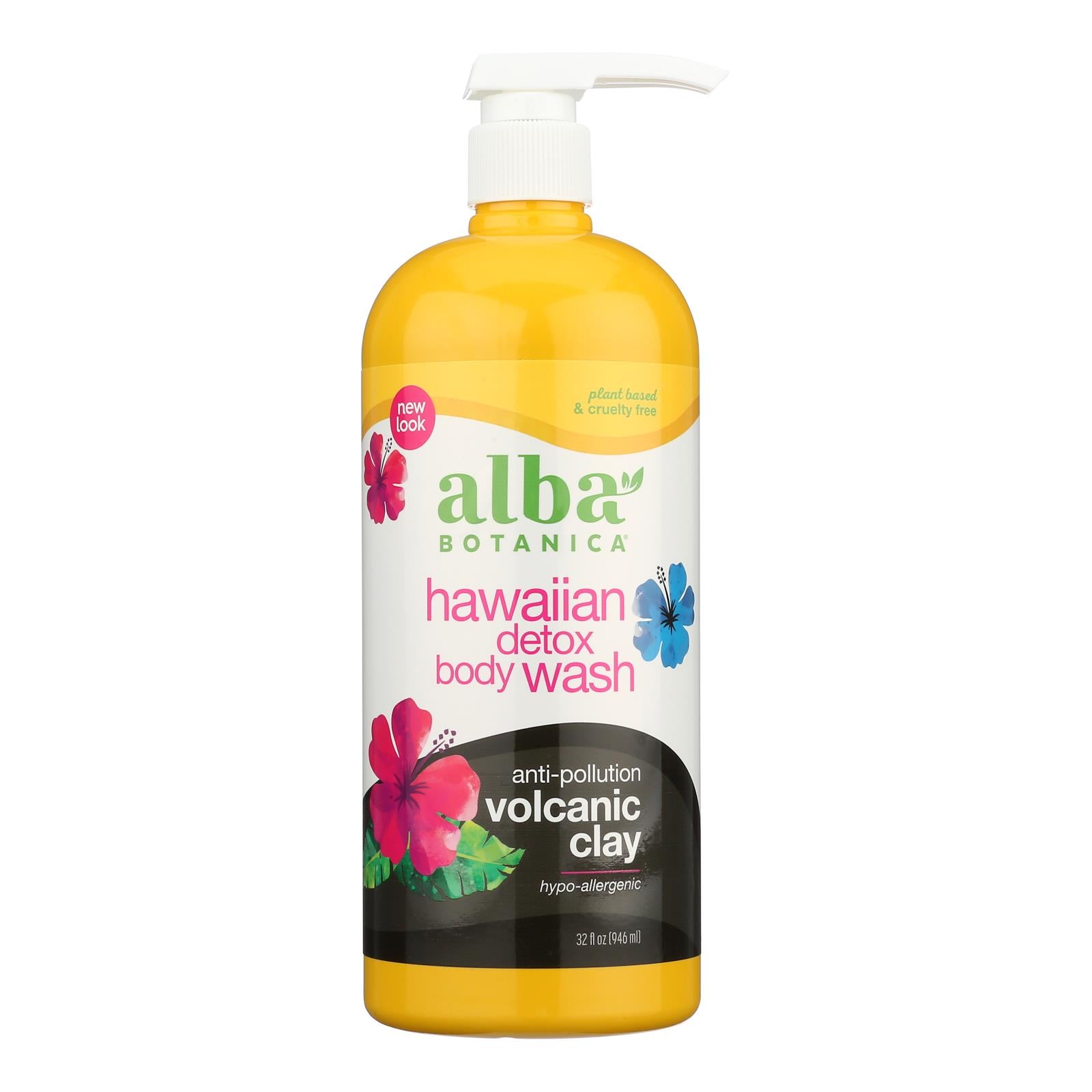 Alba Botanica - Hawaiian Detox Body Wash - Anti-pollution Volcanic Clay - 32 Fl Oz