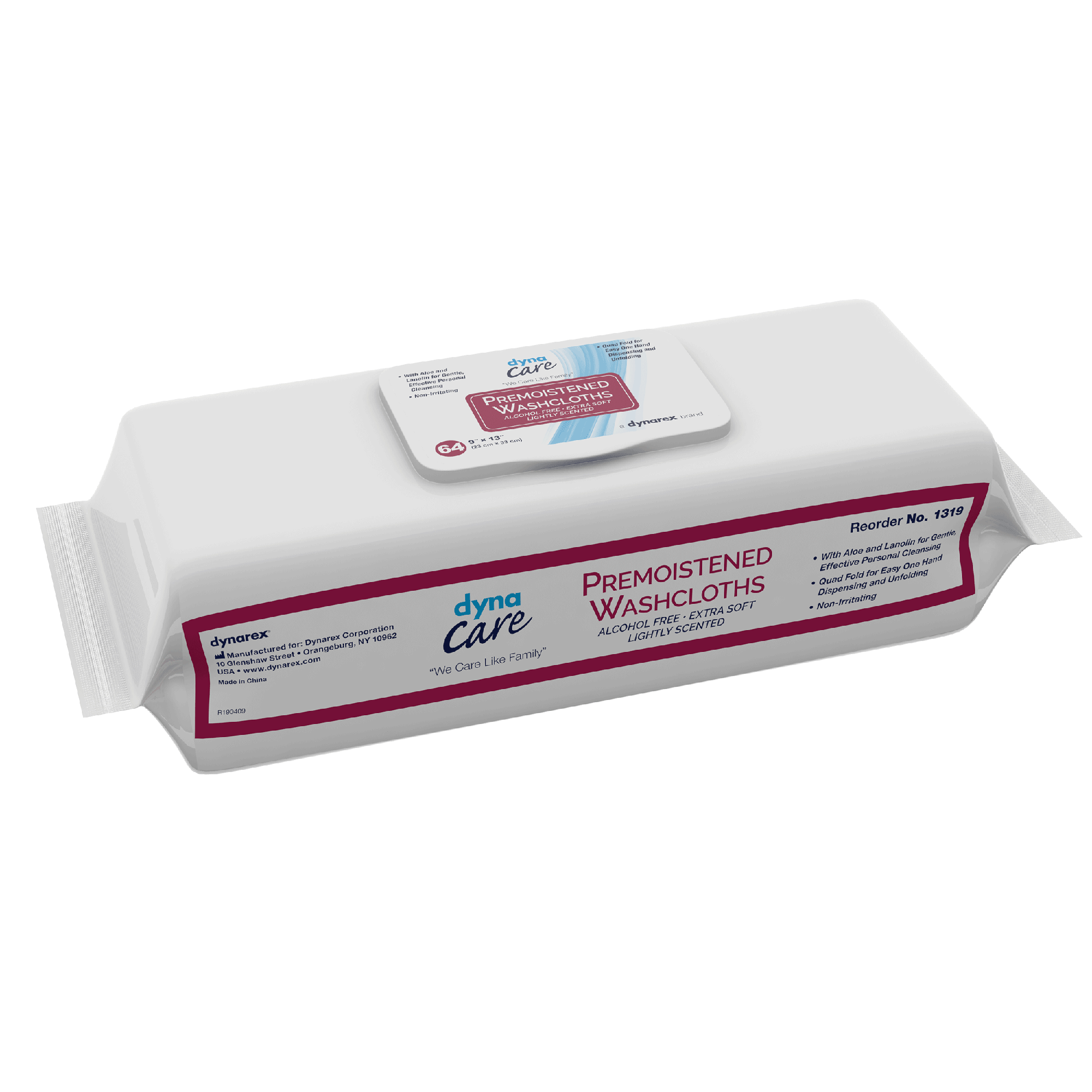 Toallitas húmedas prehumedecidas Dynarex para limpieza personal