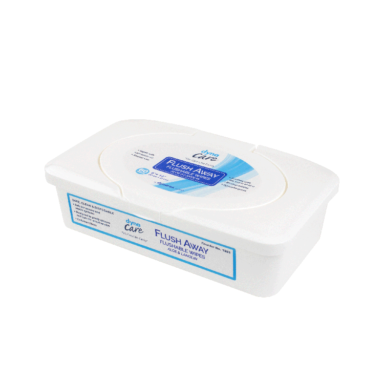 Flushable Personal Wipe Flush Away Adult Tub Scented 60 Count, Packaging Type- Box