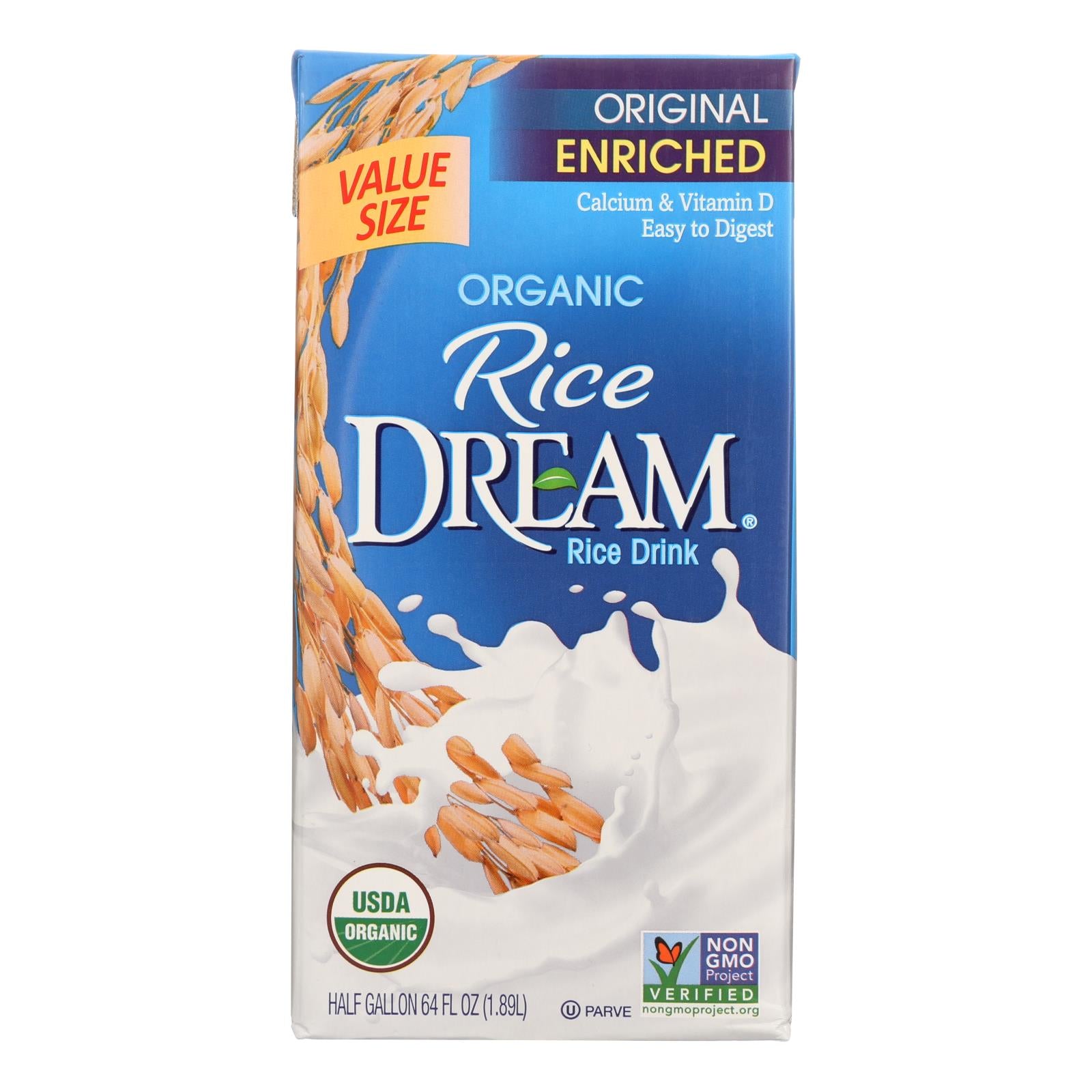 Rice Dream Original Rice Drink - Enriched Organic - Case Of 8 - 64 Fl Oz. - All Care Store