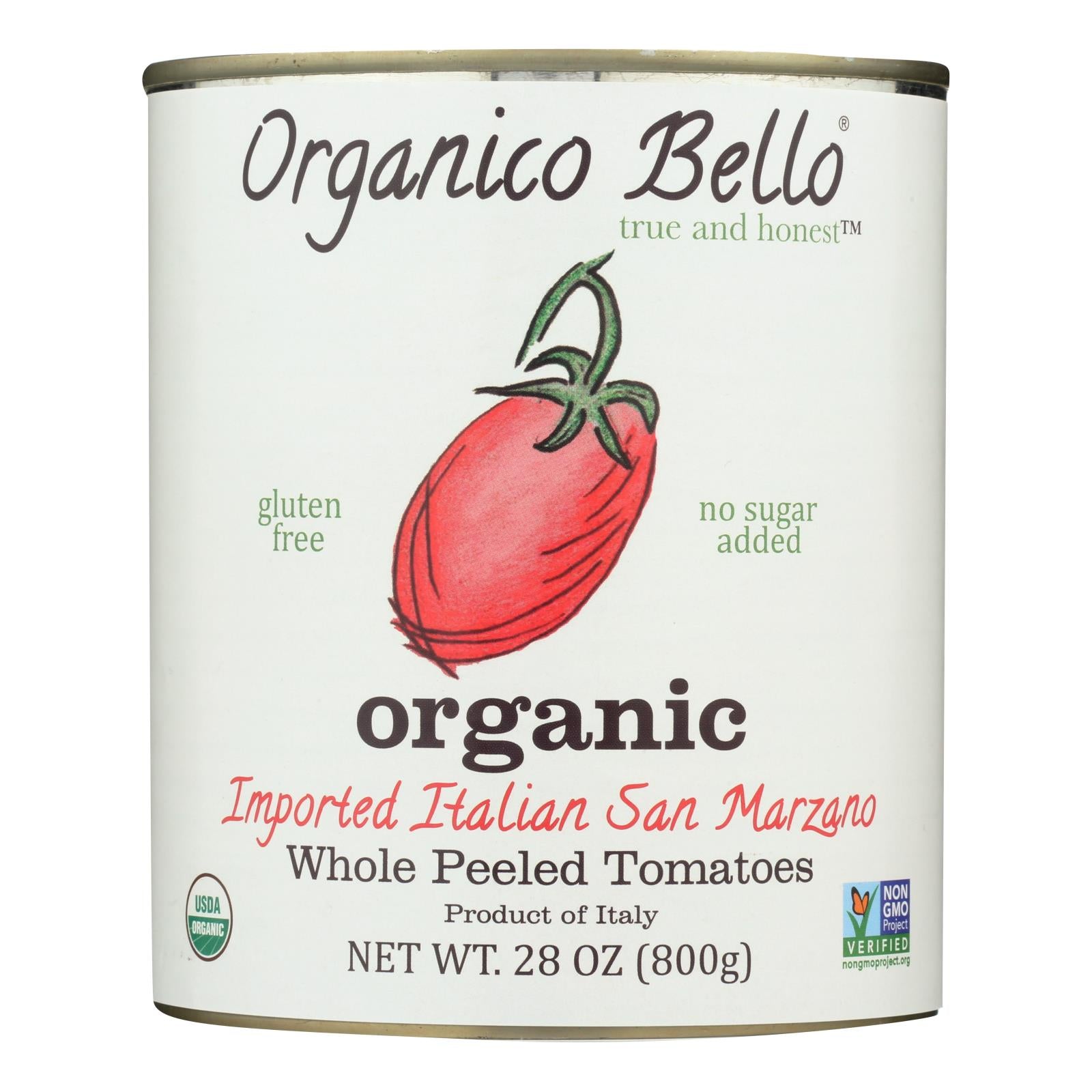 Organico Bello Tomatoes - Organic - Whole - Case Of 12 - 28 Oz