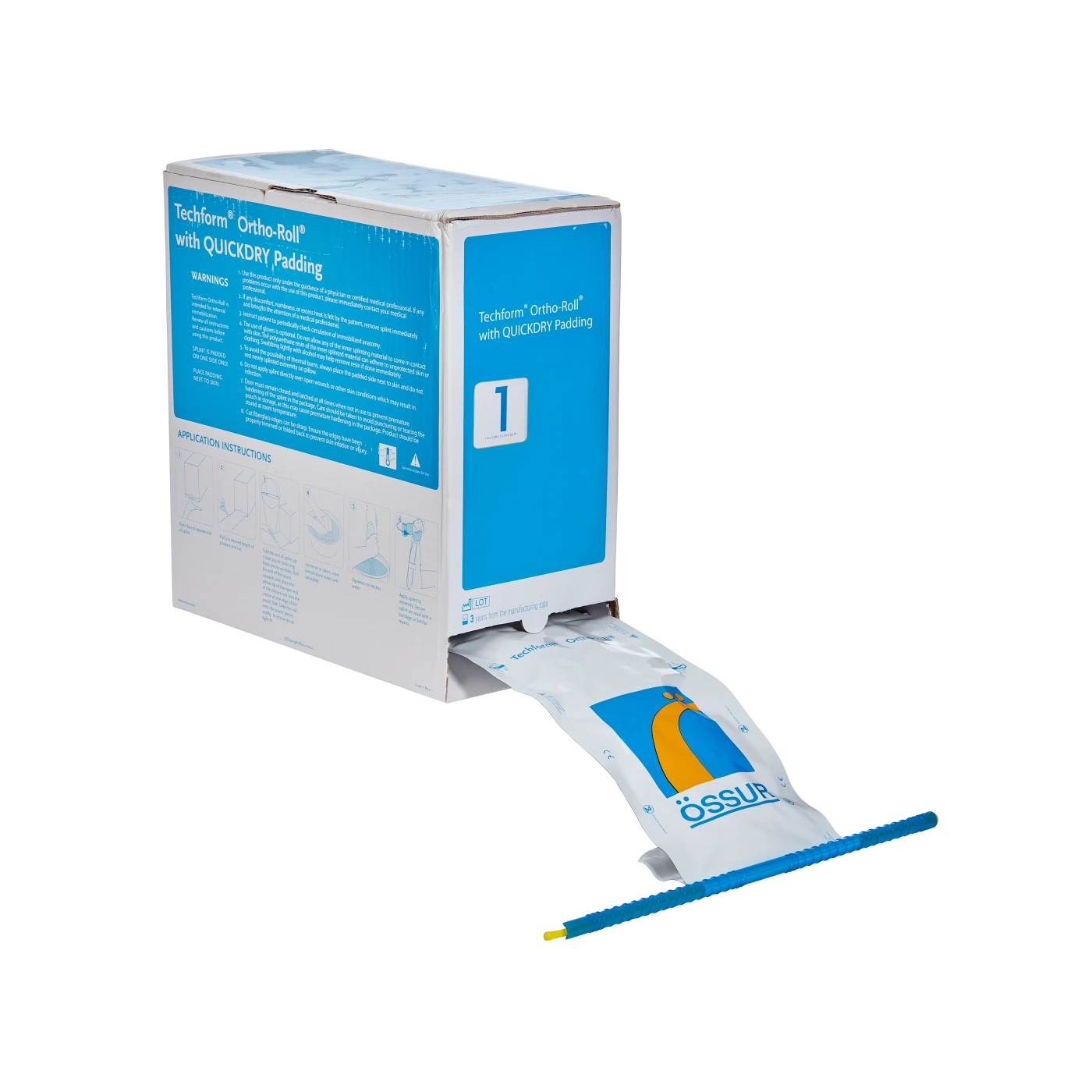 One-Side Padded Splint Roll TechForm Ortho-Roll 5 Inch X 15 Foot Fiberglass White, Packaging Type- Each