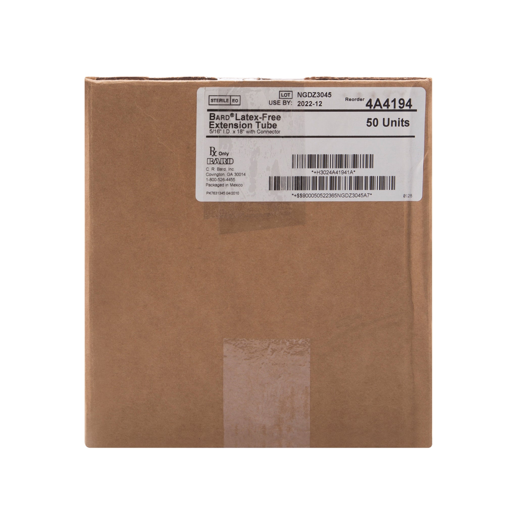 Tube, Leg Bag Extension Bard 18 Inch Tube and Adapter, Reusable, Sterile, Packaging Type- Case