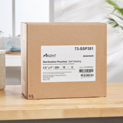 Sterilization Pouch McKesson Argent Sure-Check Ethylene Oxide (EO) Gas / Steam 12 X 18 Inch Transparent / Blue Self Seal Paper / Film 3-1/2 X 9 Inch · Box of 200