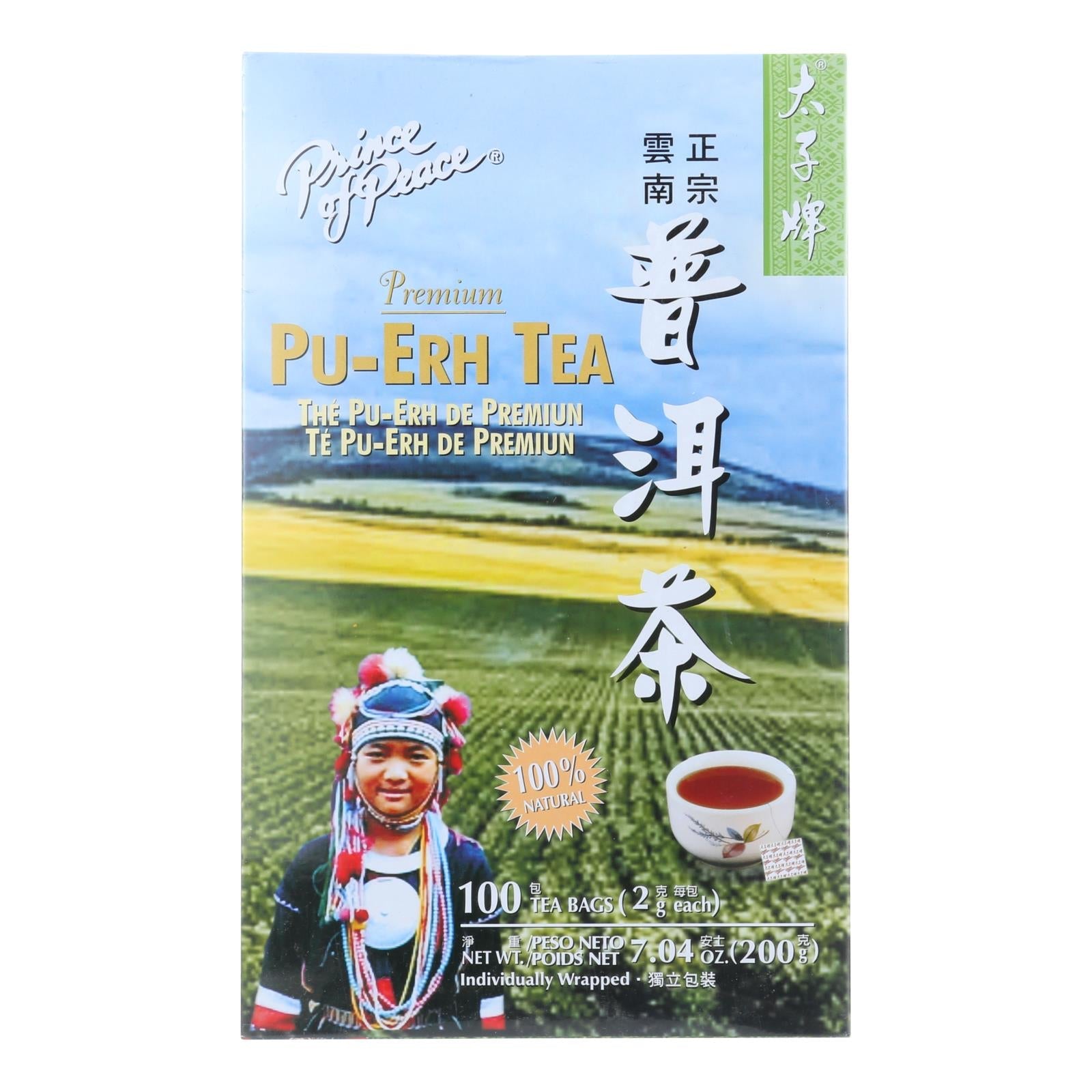Príncipe de la Paz - Té Pu-erh Premium - 100 bolsitas