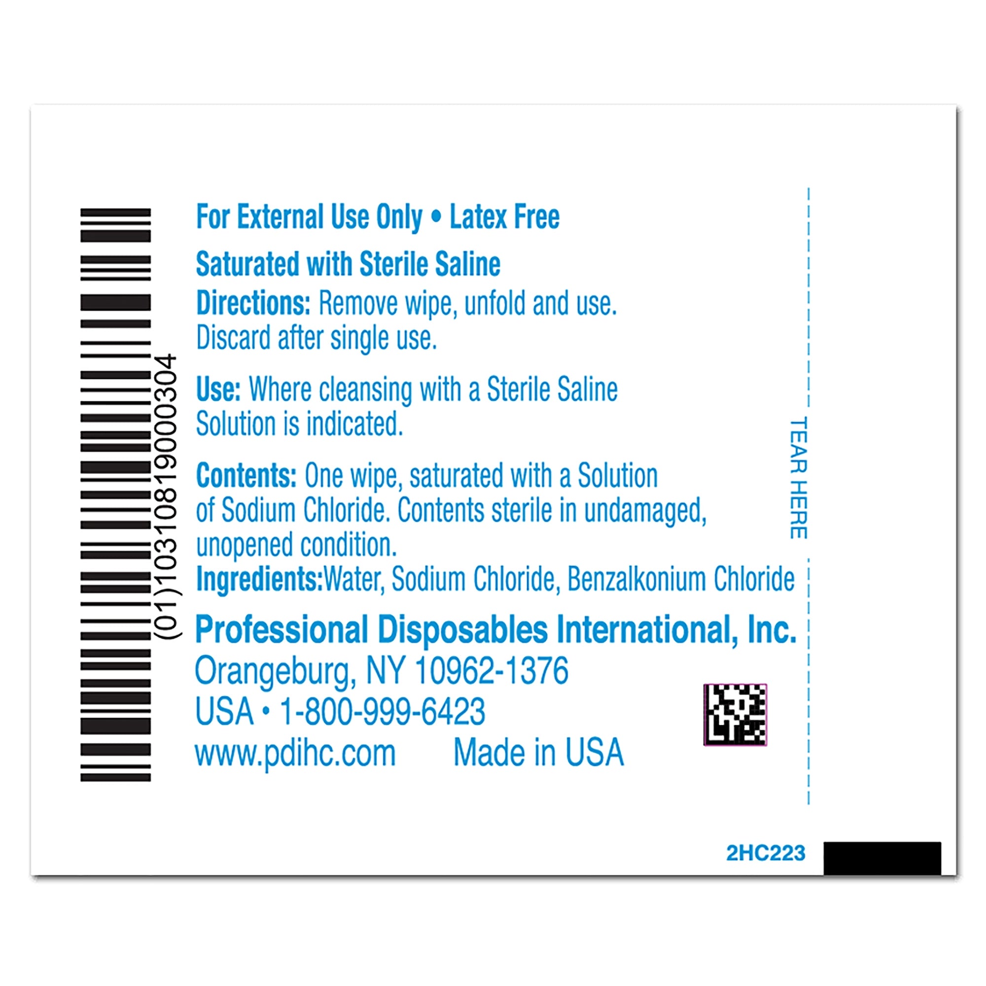Saline Cleansing Towelette Hygea Individual Packet Unscented 24 Count, Packaging Type- Case