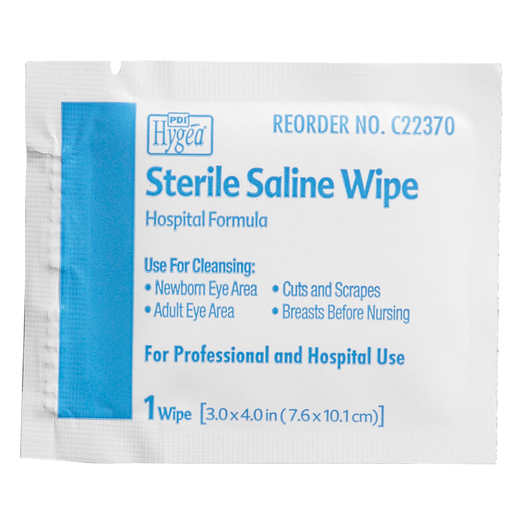 Saline Cleansing Towelette Hygea Individual Packet Unscented 24 Count, Packaging Type- Case