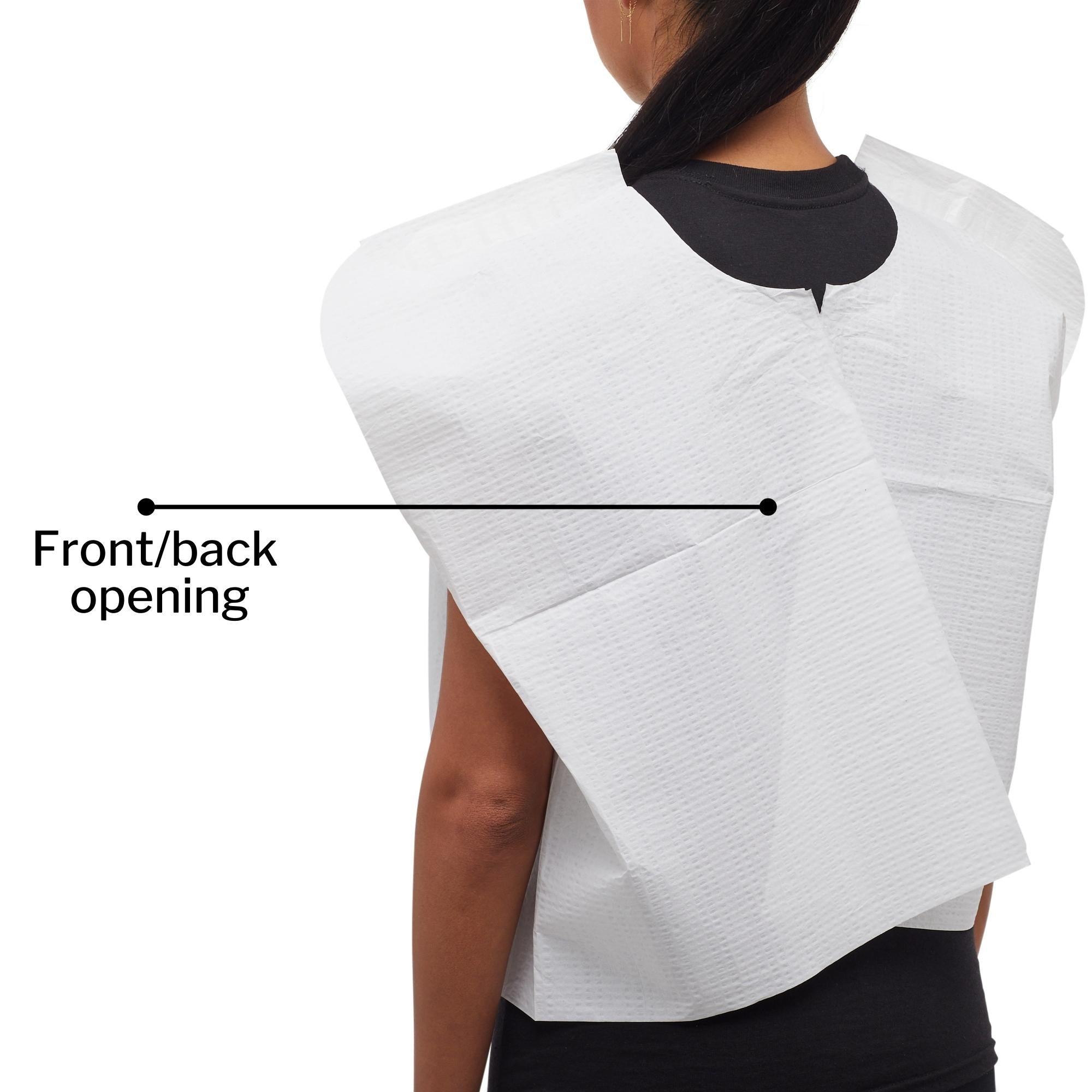 Exam Cape McKesson White Front / Back Opening Without Closure Unisex, Packaging Type- Case