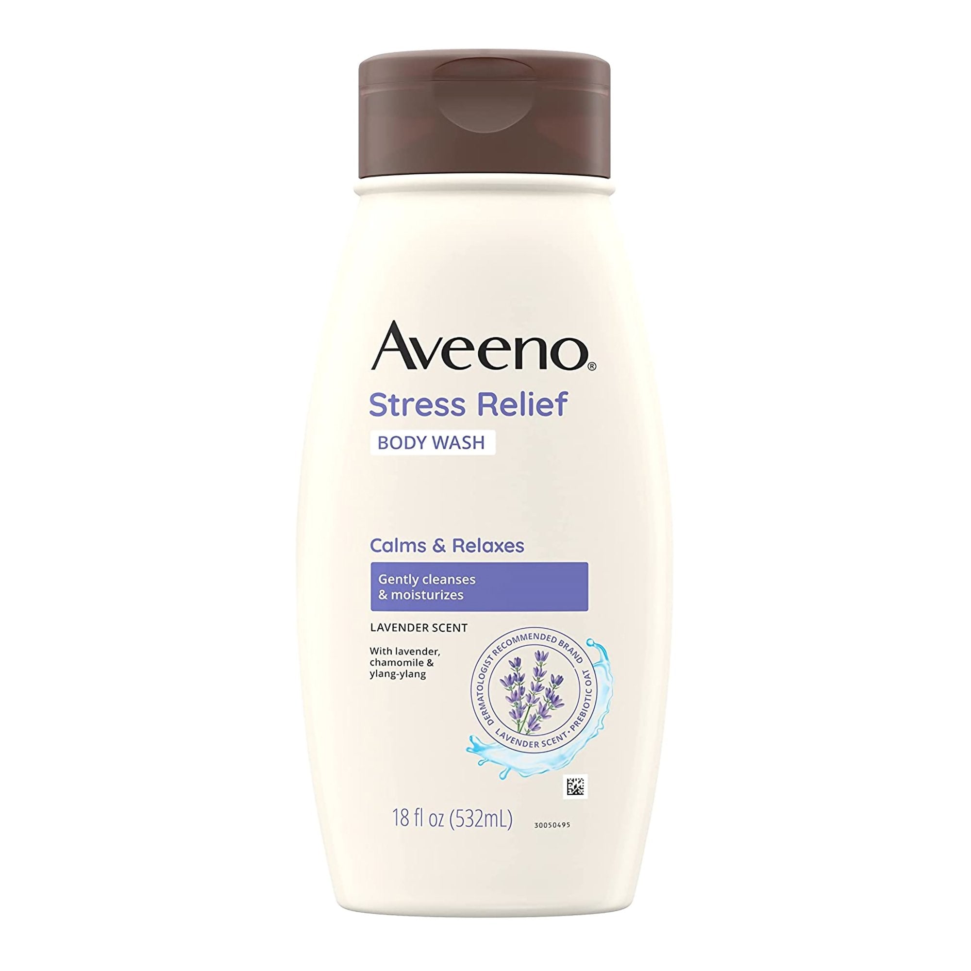 Body Wash Aveeno Stress Free Liquid 18 oz. Bottle Lavender Scent