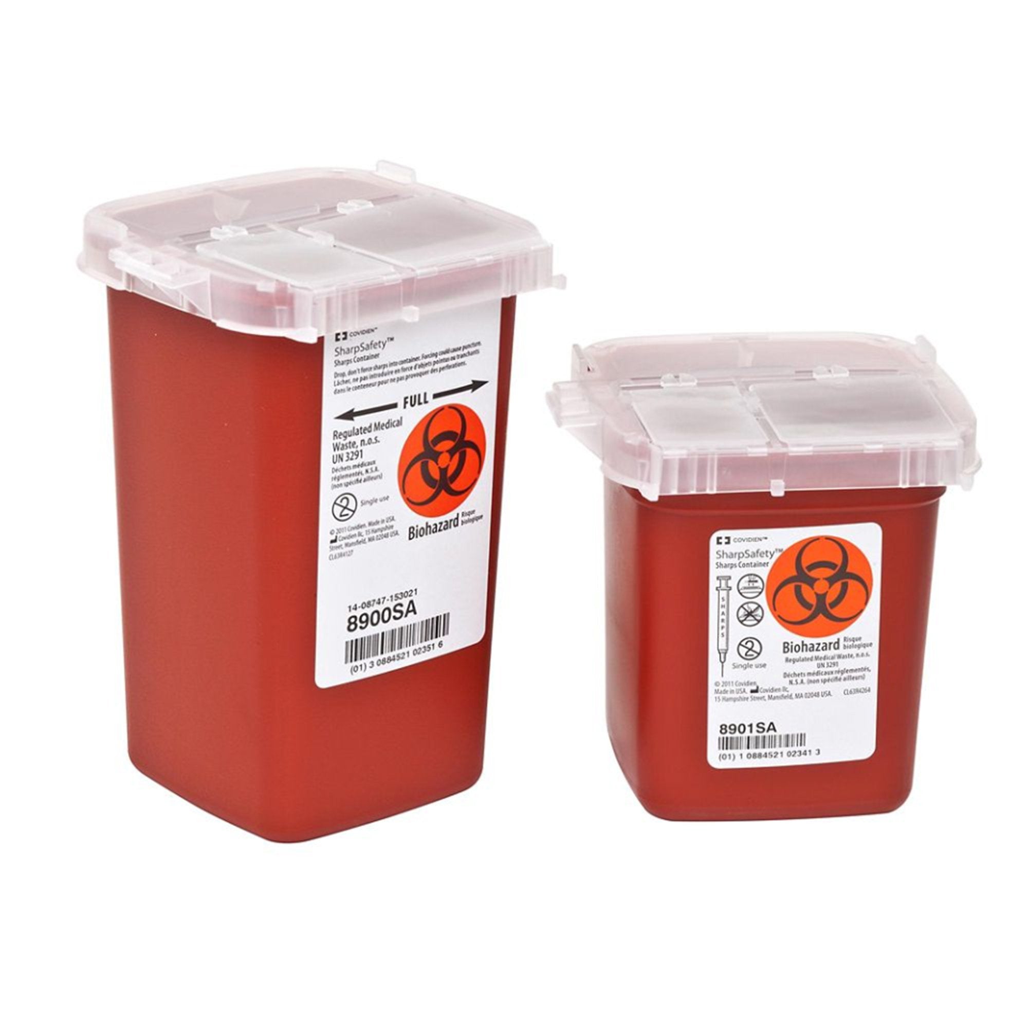 Sharps Container SharpSafety Red Base 6-1/4 H X 4-1/2 W X 4-1/4 D Inch Vertical Entry 0.25 Gallon, Packaging Type- Case