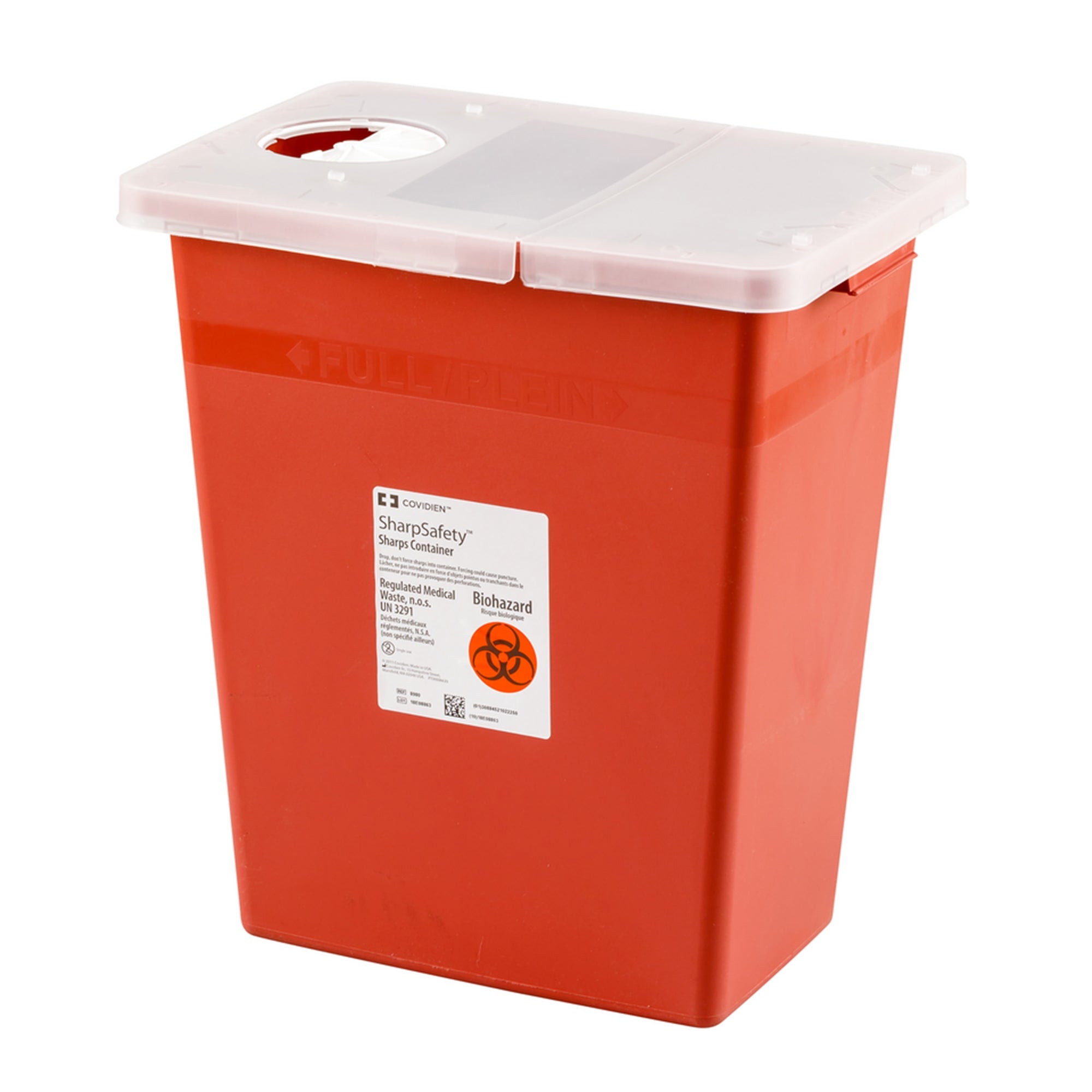 Sharps Container SharpSafety Red Base 17-1/2 H X 15-1/2 W X 11 D Inch Vertical Entry 8 Gallon, Packaging Type- Case