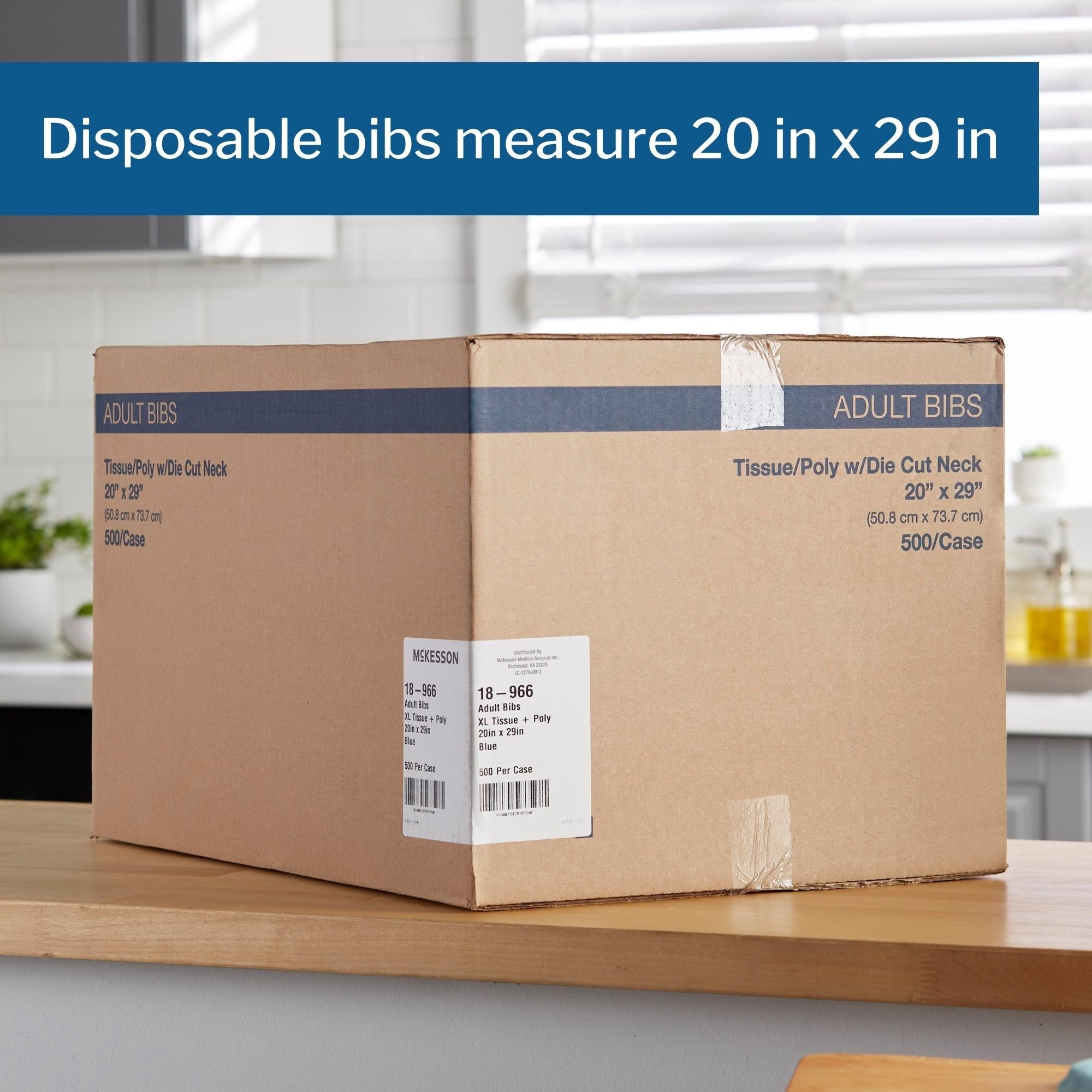 Bib McKesson Slipover Disposable Poly / Tissue, Packaging Type- Case