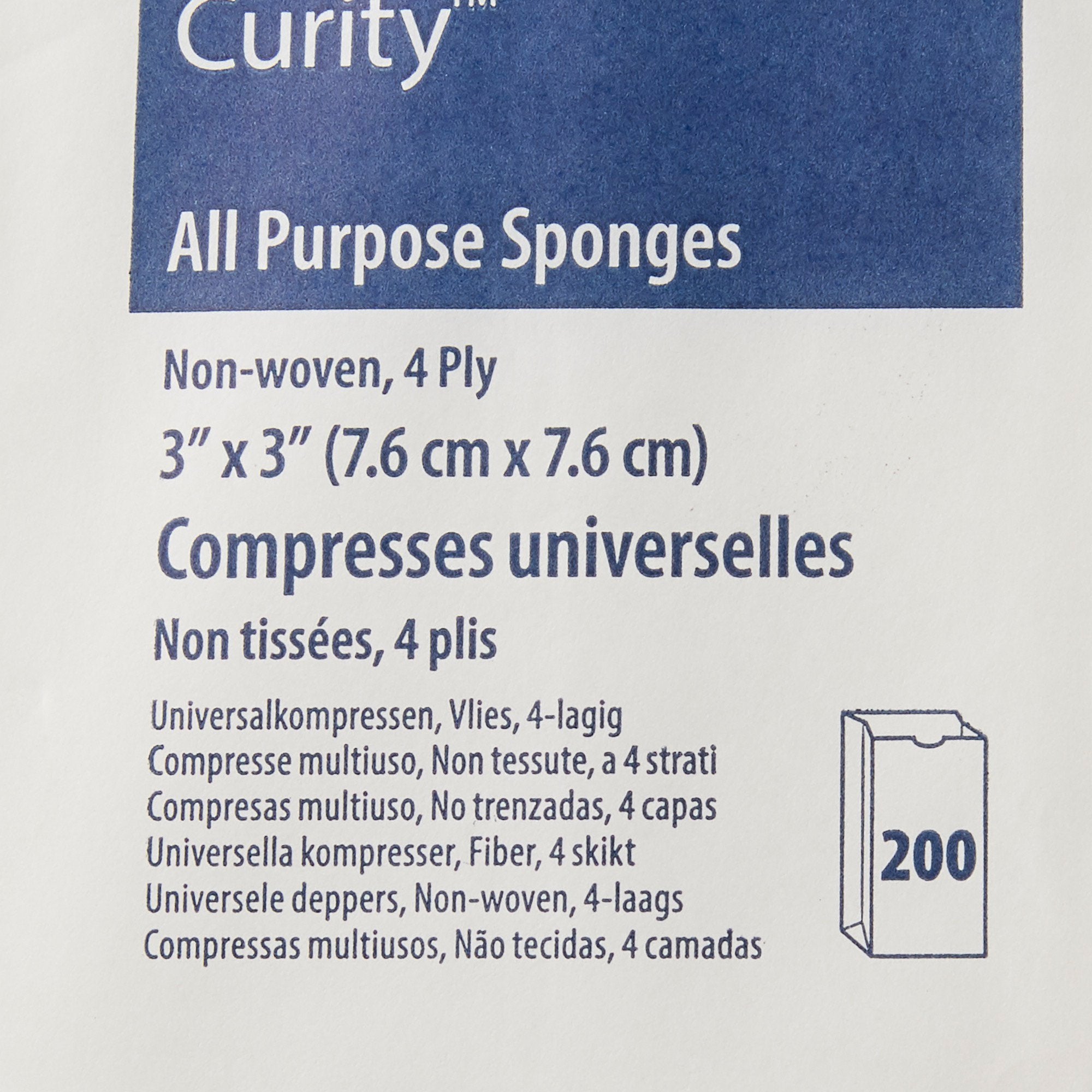 Nonwoven Sponge Curity™ 3 X 3 Inch 4-Ply NonSterile 200 per Pack