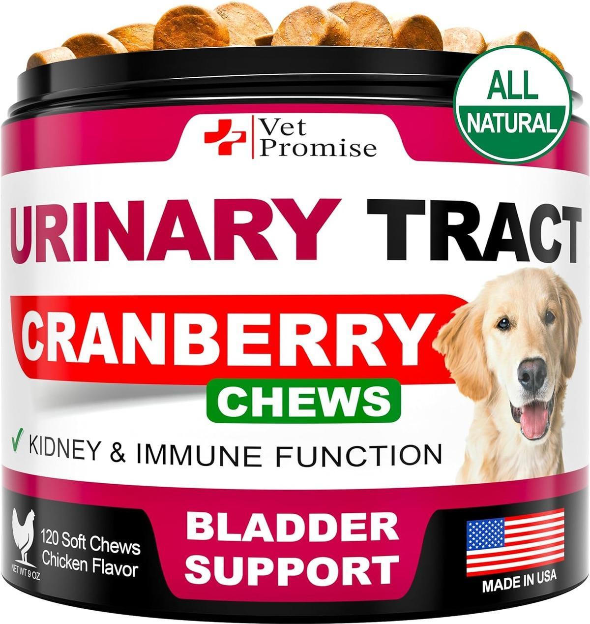 Dog UTI Treatment - Cranberry Supplement for Dogs UTI - Bladder Control for Dogs - Dog Urinary Tract Infection Treatment - UTI Medicine for Dogs - Dog Cranberry Supplement Vitamins Multivitamin Chews