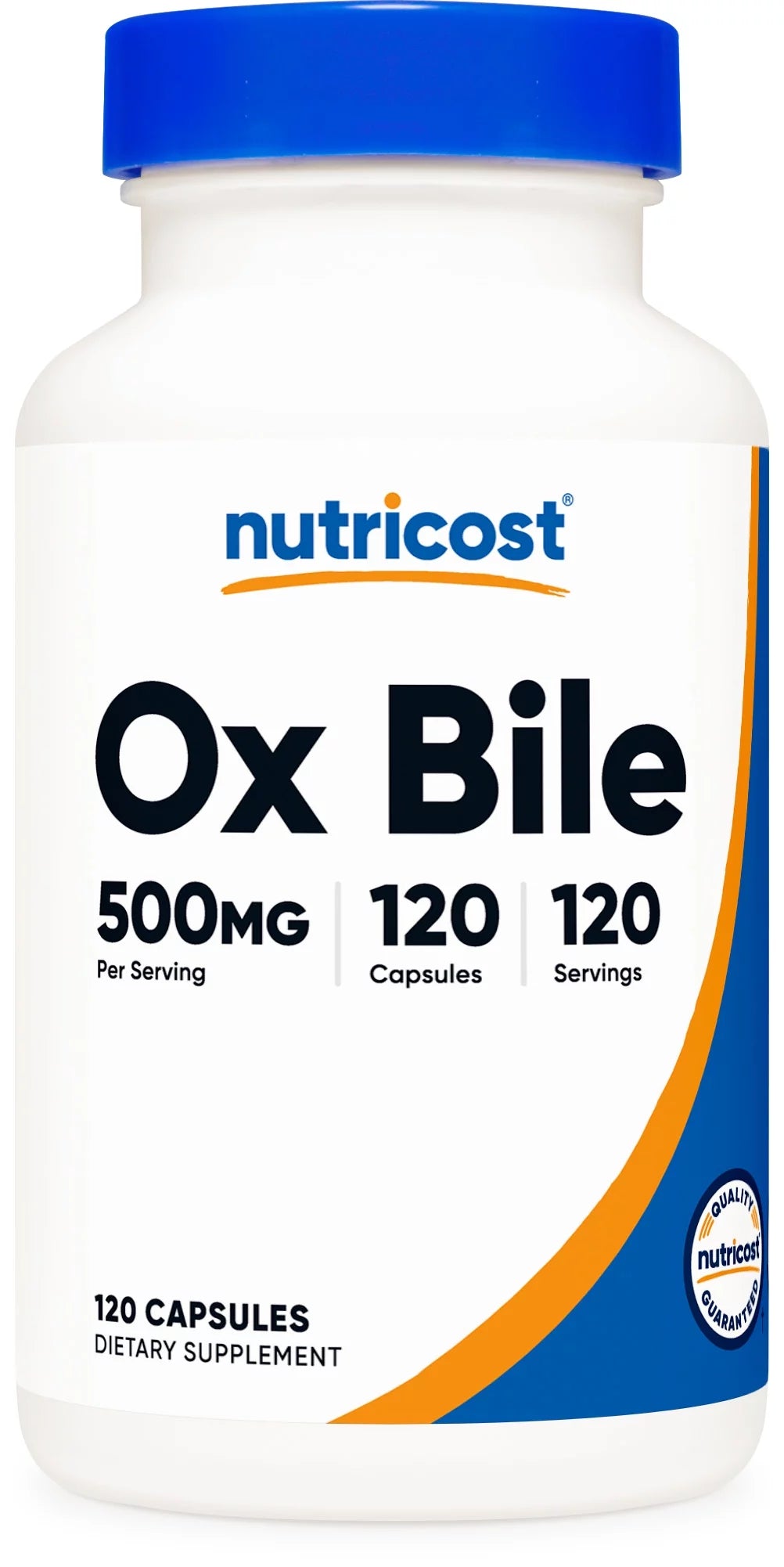 Ox Bile Capsules 500Mg per Serving, 120 Capsules - Non-Gmo & Gluten Free Supplement