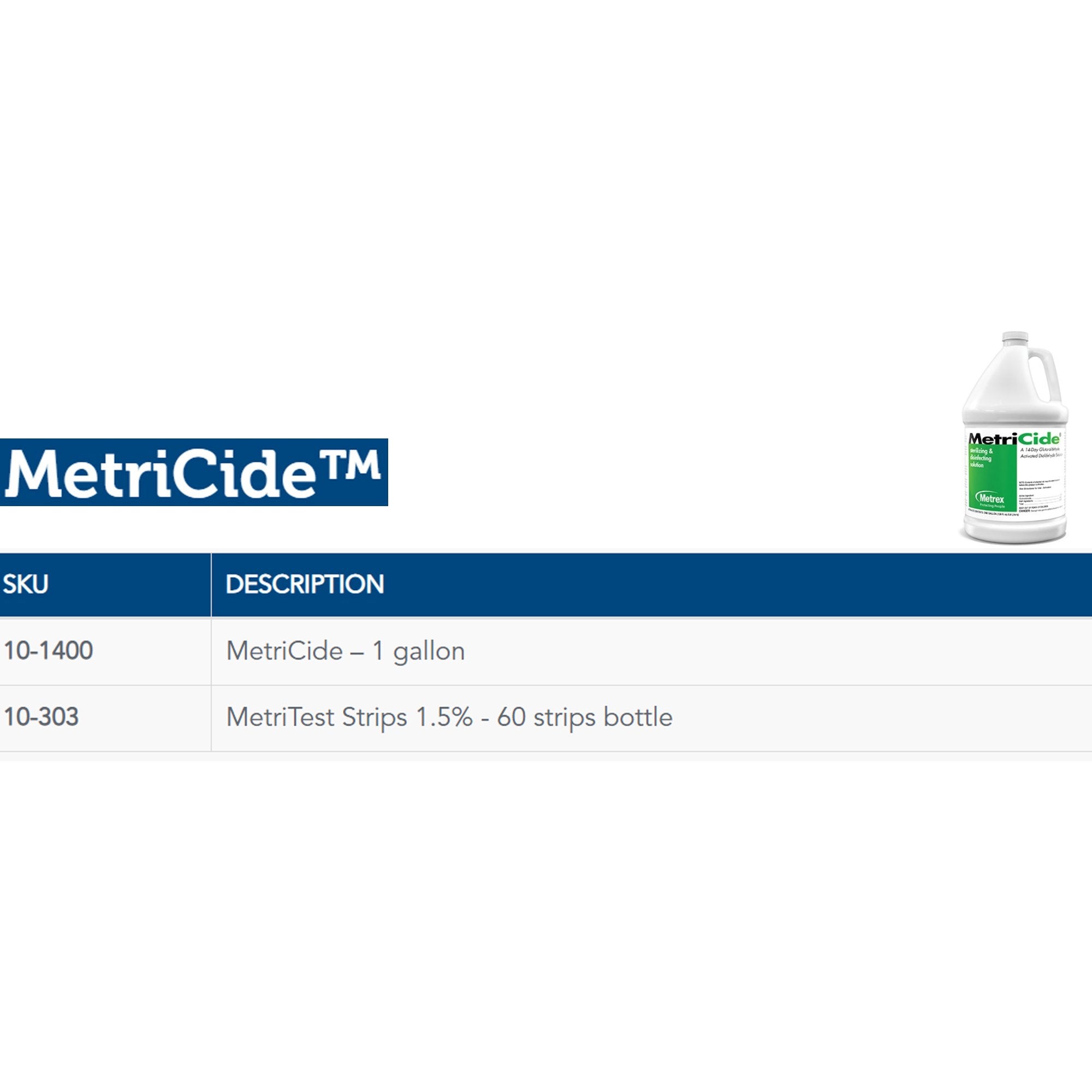 Glutaraldehyde High-Level Disinfectant MetriCide Activation Required Liquid 1 gal. Jug Reusable,Packaging Type- Each