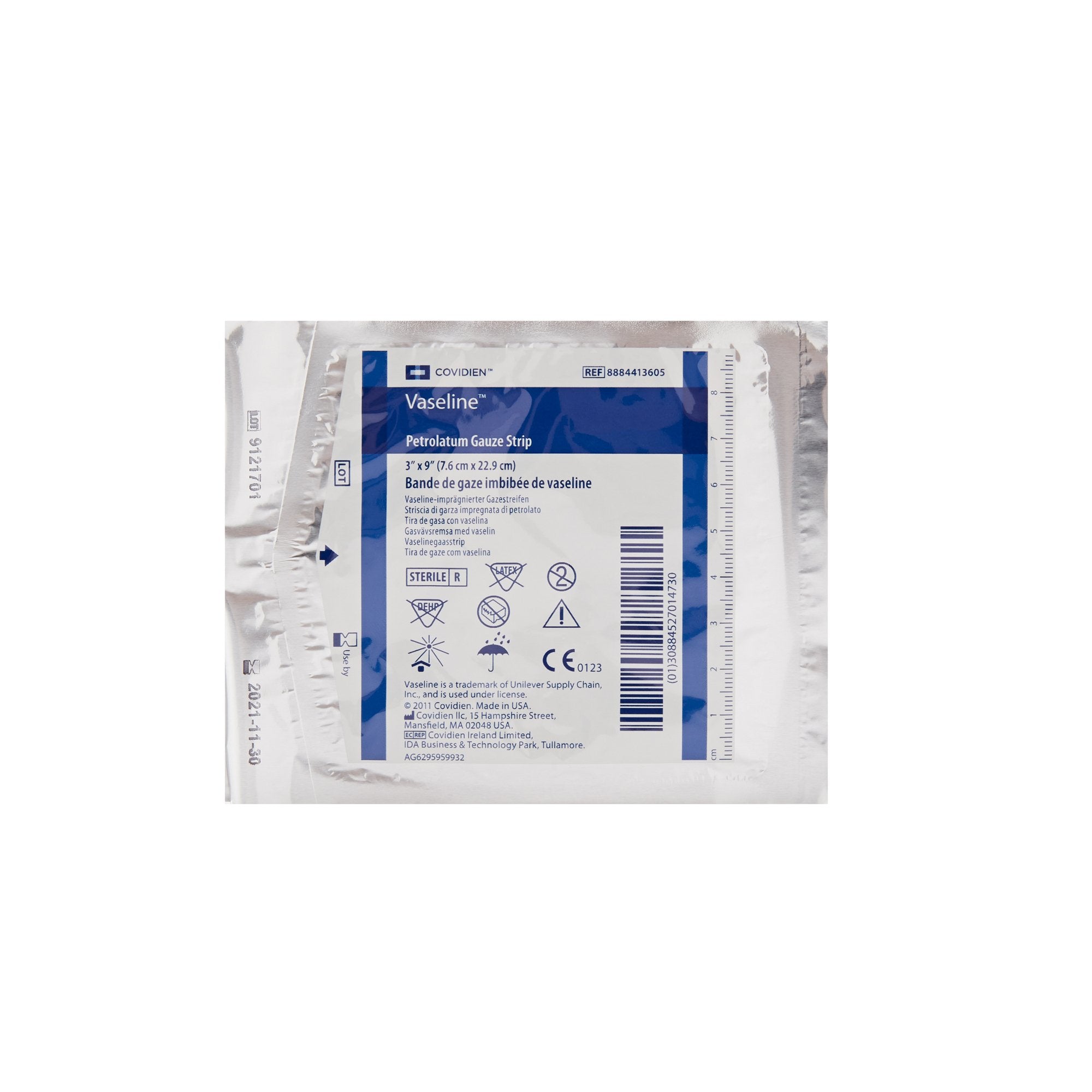 Petrolatum Impregnated Dressing Vaseline Rectangle 3 X 9 Inch Sterile, Packaging Type- Box
