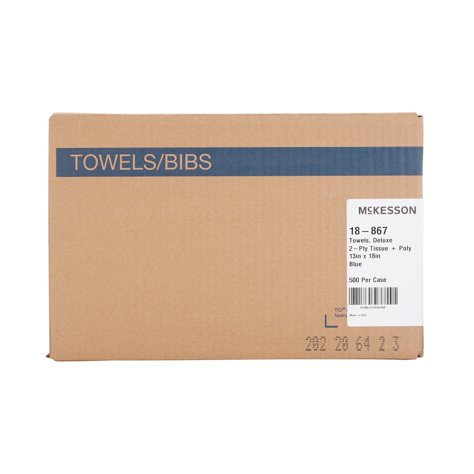 Procedure Towel McKesson 13 W X 18 L Inch Blue NonSterile, Packaging Type- Case