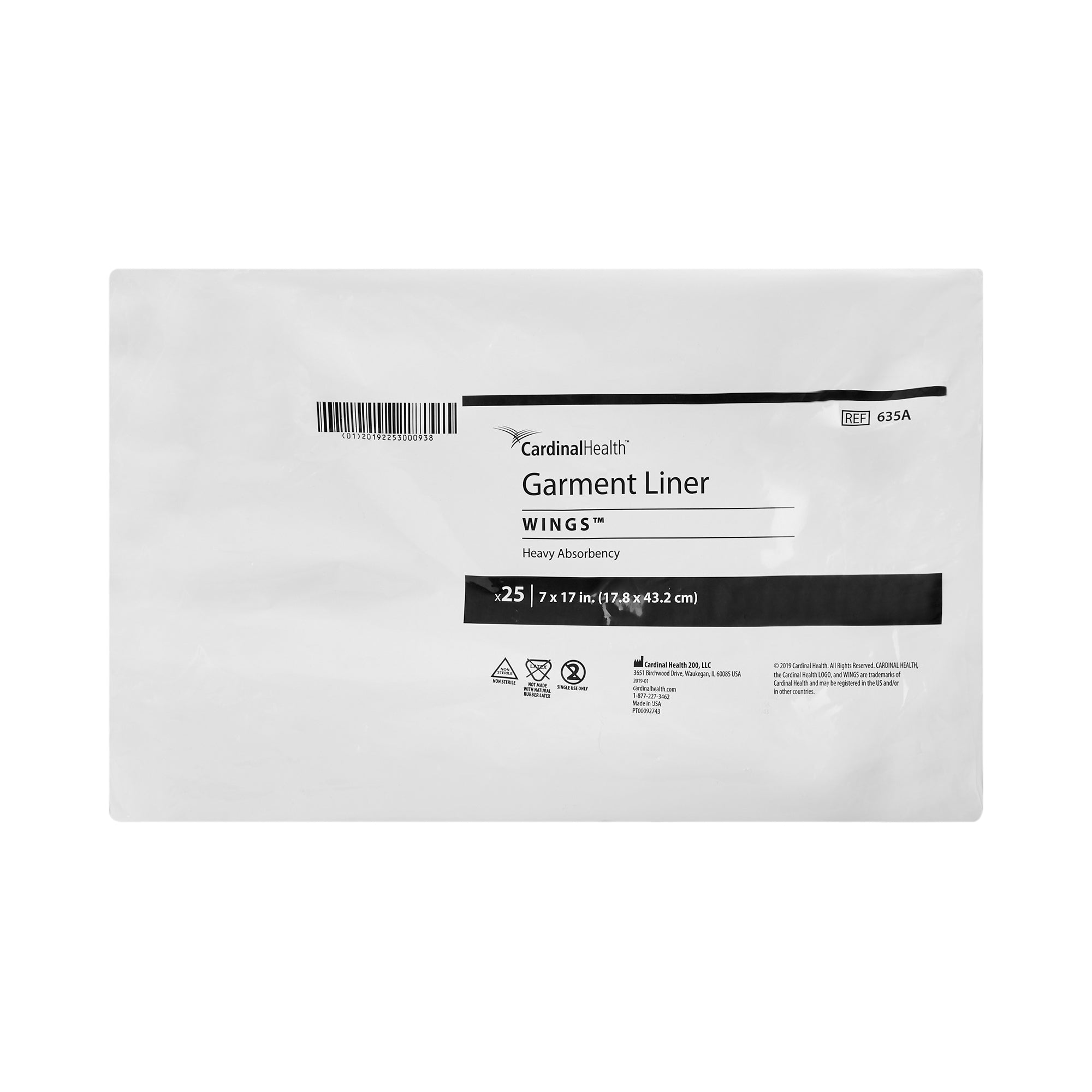 Incontinence Liner Wings 7 X 17 Inch Moderate Absorbency Polymer Core One Size Fits Most, Packaging Type- Case