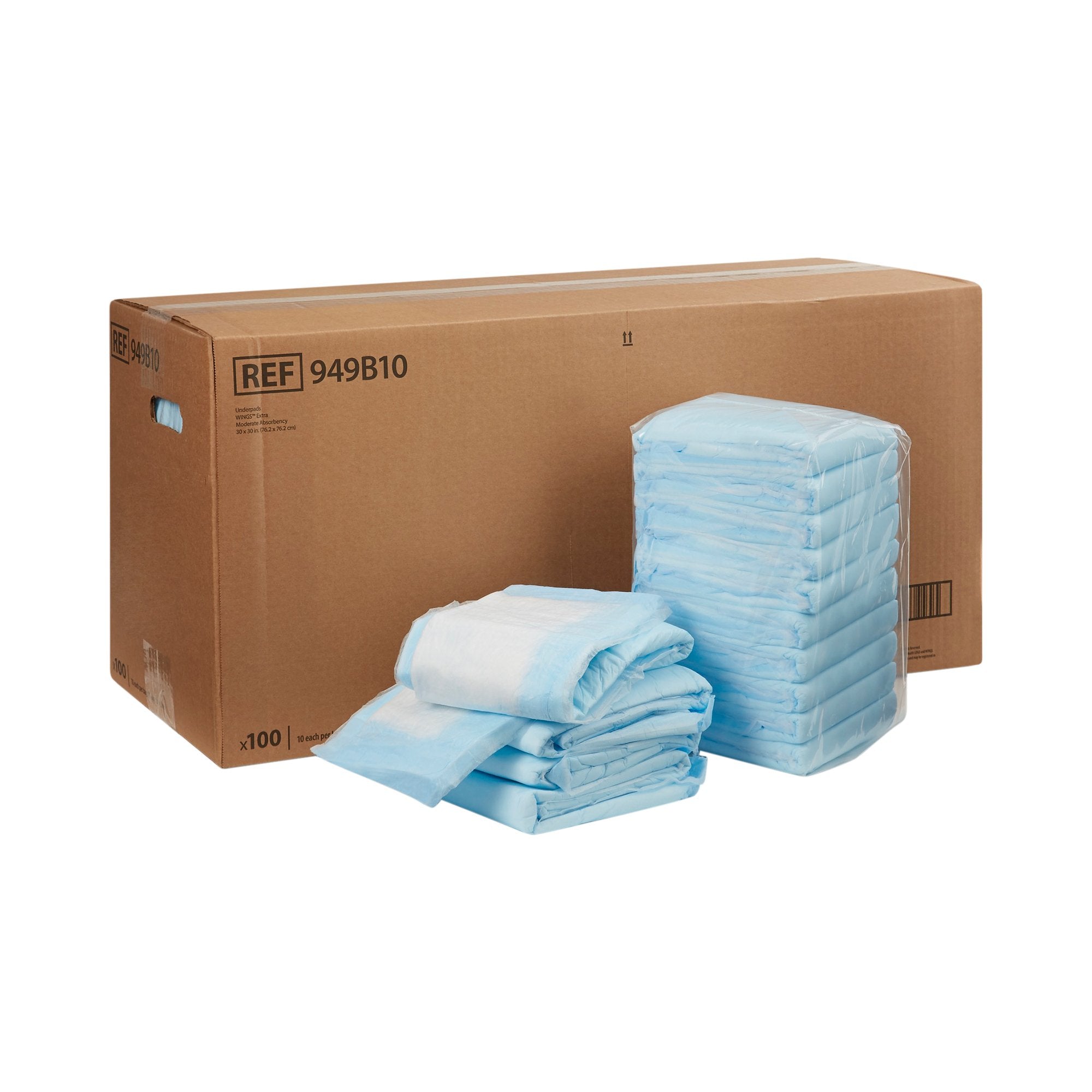 Disposable Underpad Simplicity Extra 30 X 30 Inch Fluff Moderate Absorbency, Packaging Type- Case