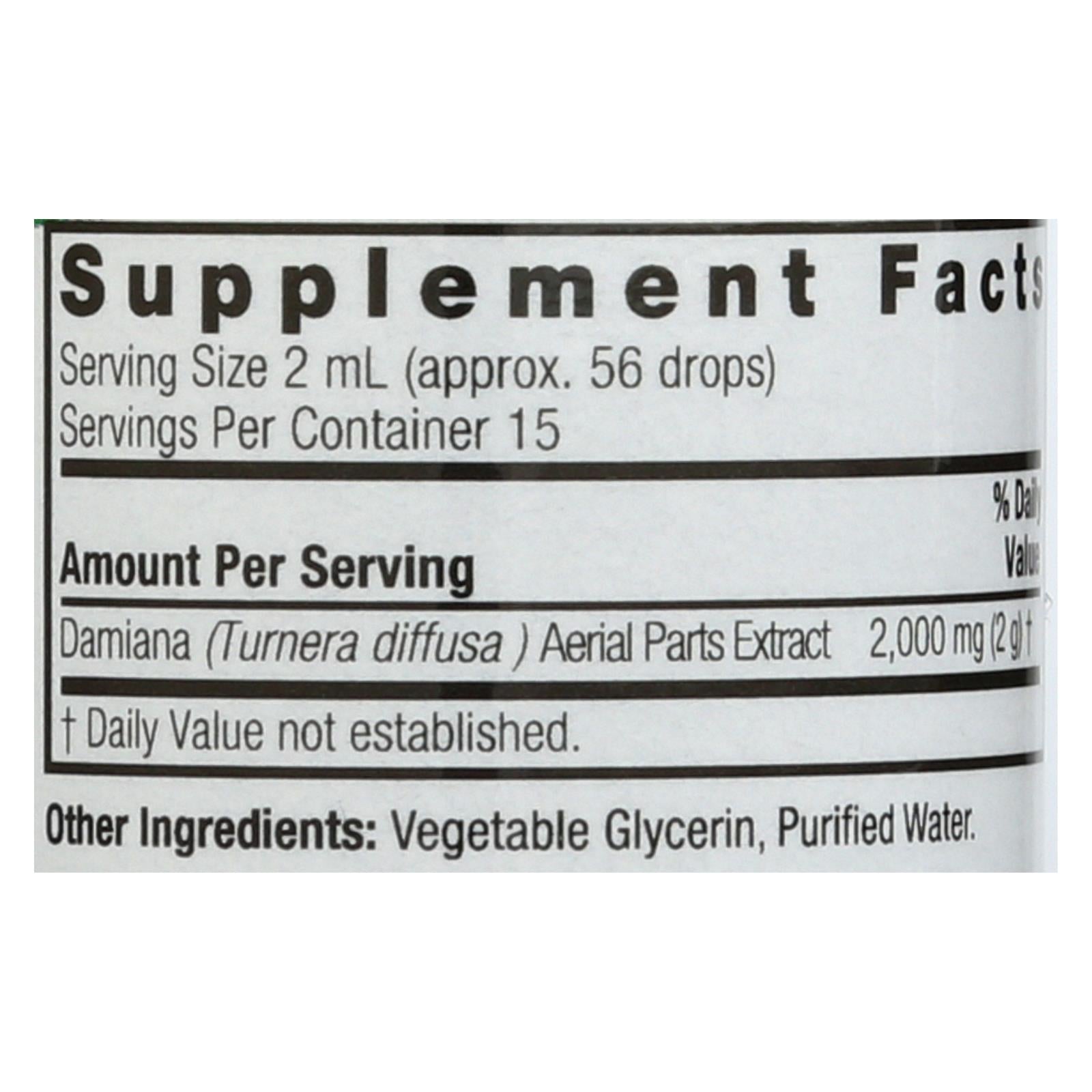 Nature's Answer - Damiana Leaf Alcohol Free - 1 OZ