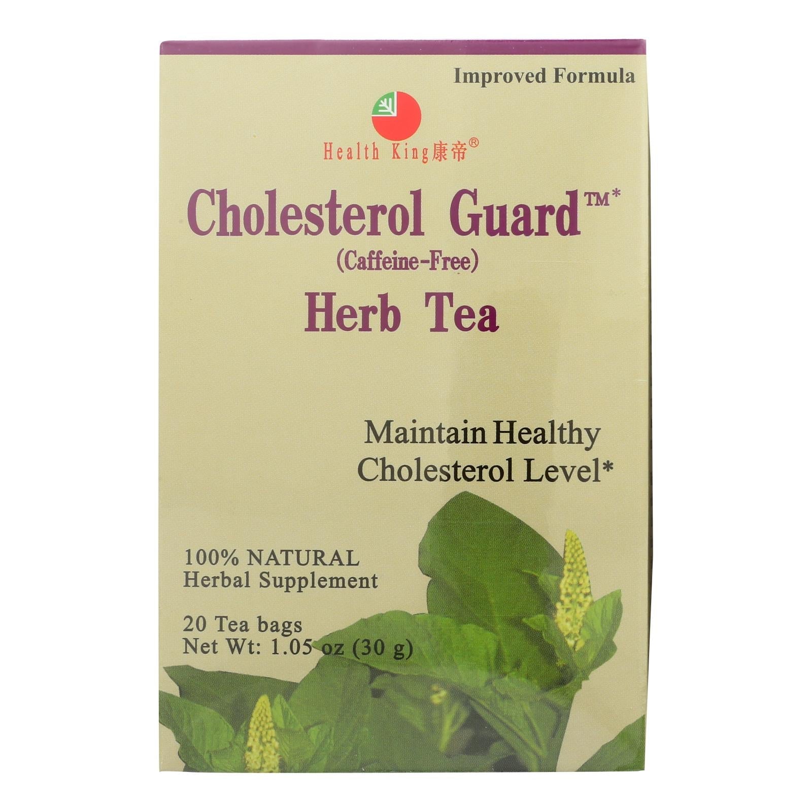 Té de hierbas Health King Cholesterol Guard - 20 bolsitas