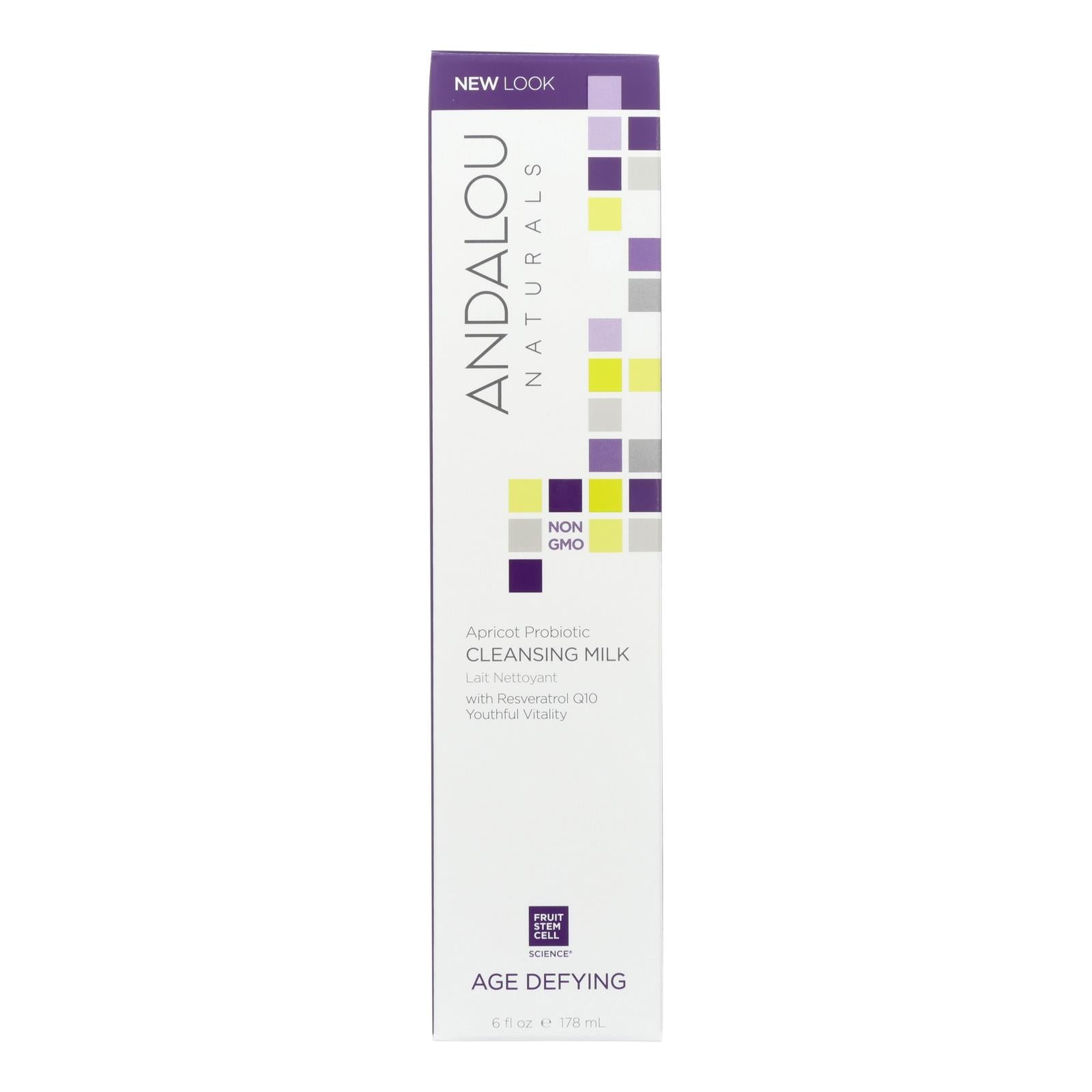 Andalou Naturals Cleansing Milk For Dry Sensitive Skin Apricot Probiotic - 6 Fl Oz