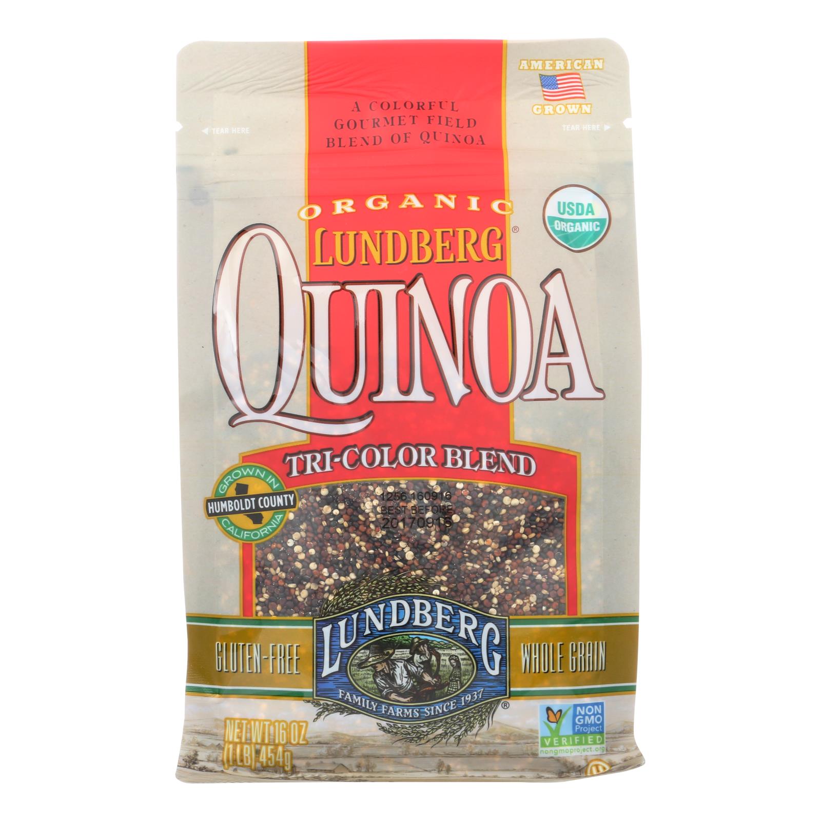 Quinoa orgánica de Lundberg Family Farms, tricolor, caja de 6, 1 libra.