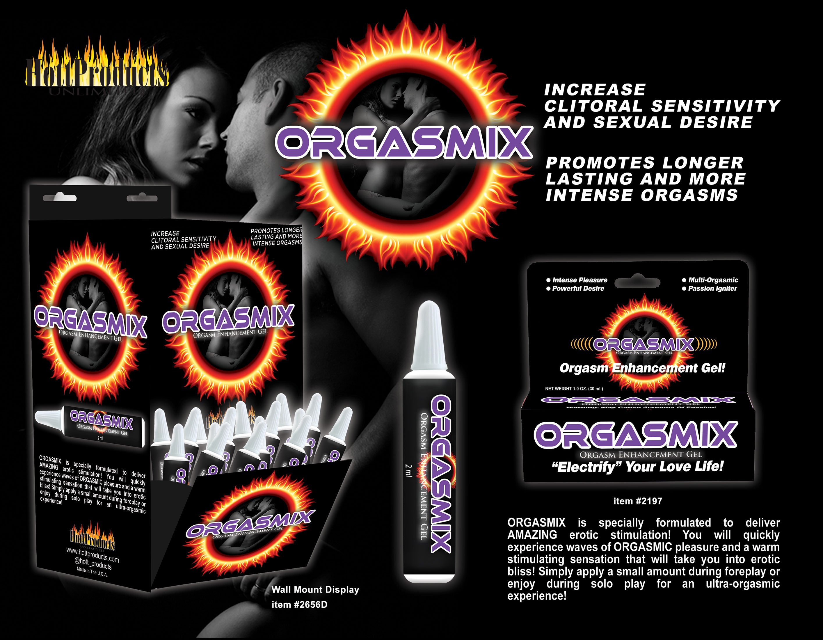 Orgasmix Stimulating Gel Tubes 144 Pc Display