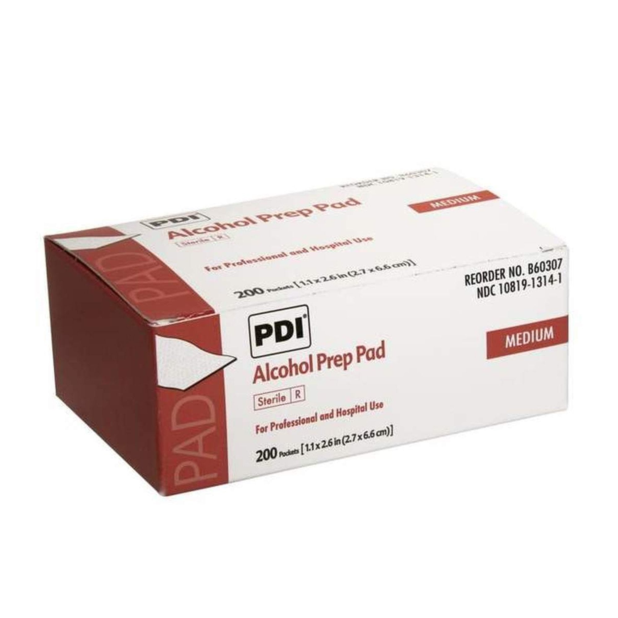 Alcohol Prep Pad PDI 70% Strength Isopropyl Alcohol Individual Packet Medium Sterile,Packaging Type- Box