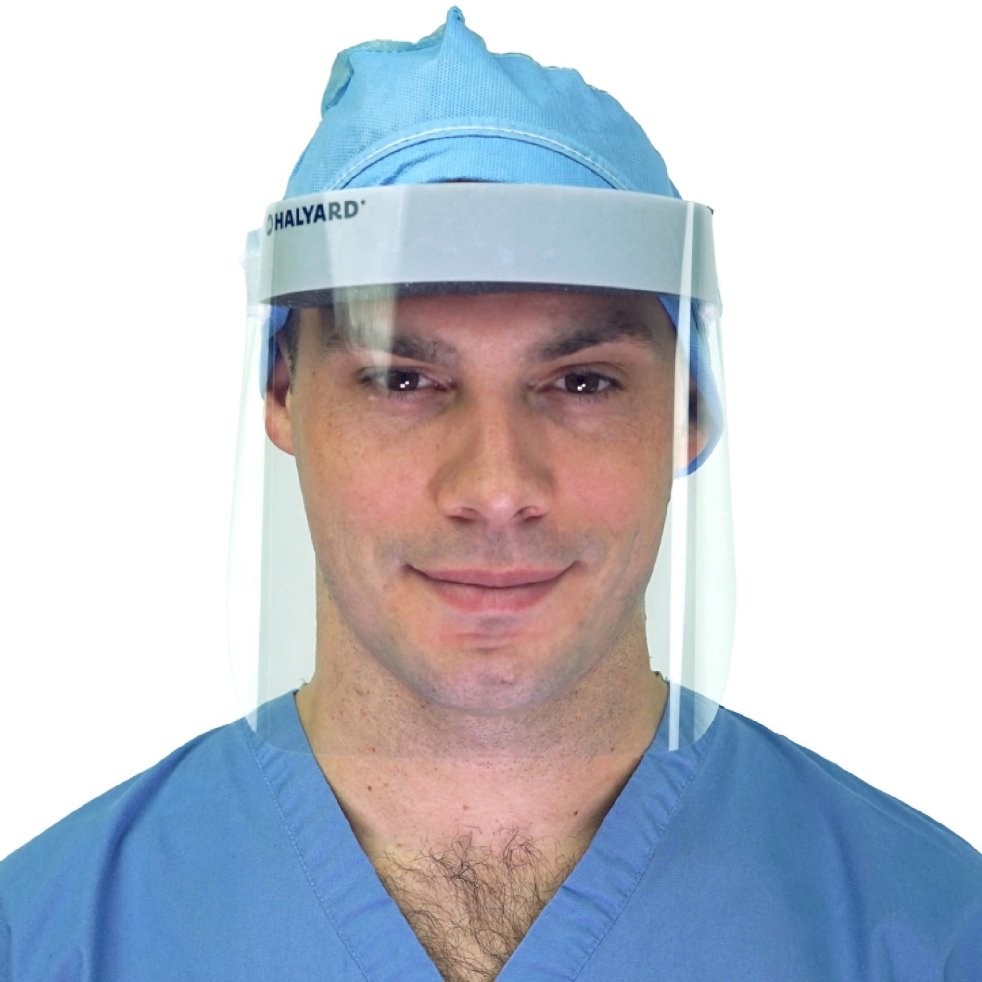 Face Shield Halyard One Size Fits Most 3/4 Length Anti-fog Disposable NonSterile, Packaging Type- Case