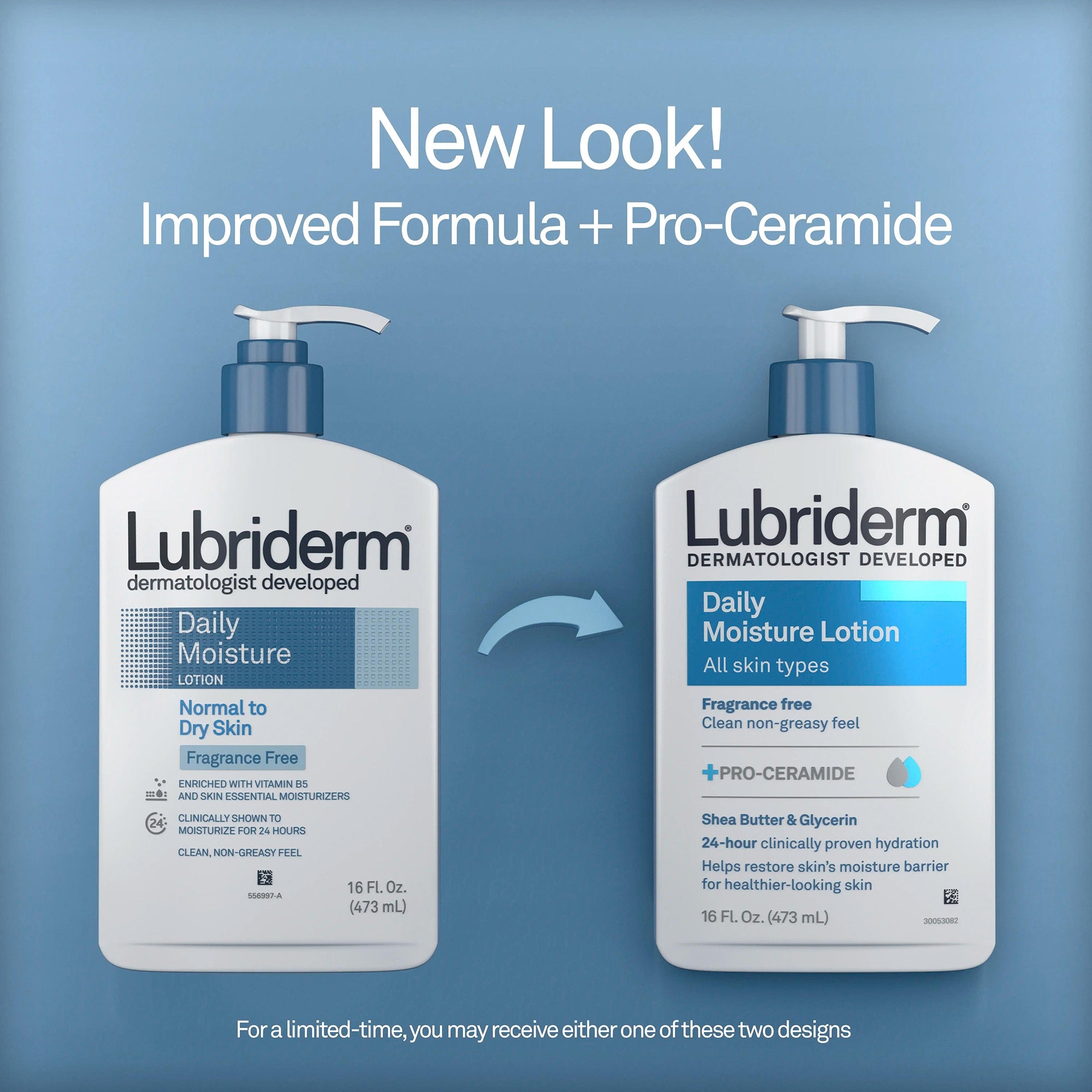 Hand and Body Moisturizer Lubriderm 16 oz. Pump Bottle Unscented Lotion CHG Compatible, Packaging Type- Case