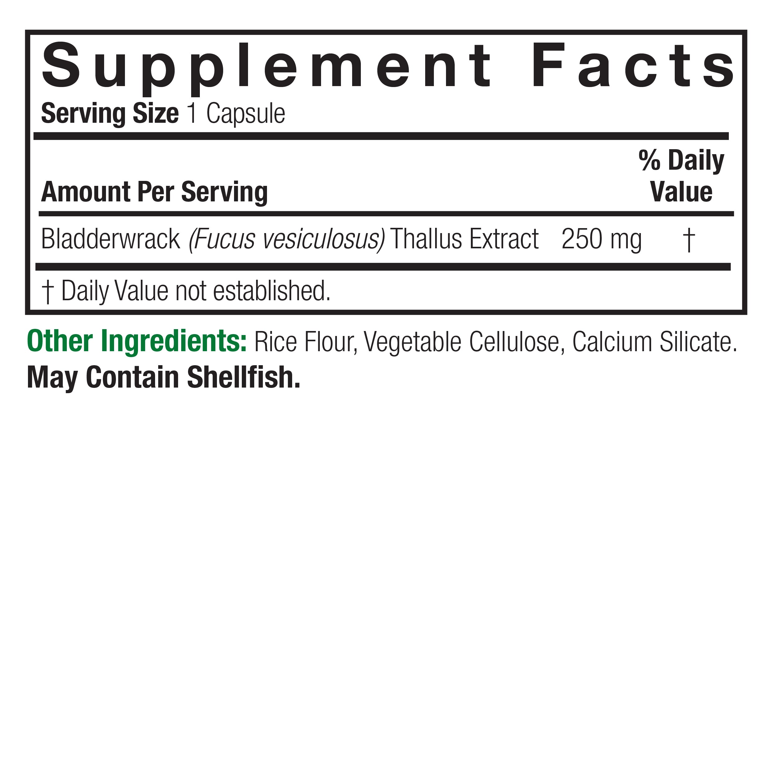 Nature's Answer - Bladderwrack Thallus - 90 Vegetarian Capsules