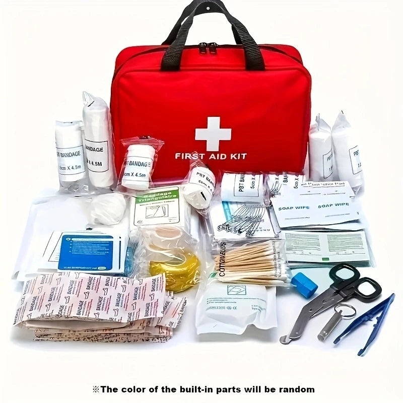 184Pcs First Aid Kit Multi Purpose Emergency Medical Suppliesportable Medical Bag for Outdoor Hiking Camping and More