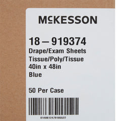 McKesson General Purpose Drape Sheet – Blue Tissue/Poly/Tissue Leak-Proof, 40 × 48 in Nonfenestrated, Latex-Free (Case of 50) | BAA & TAA Compliant