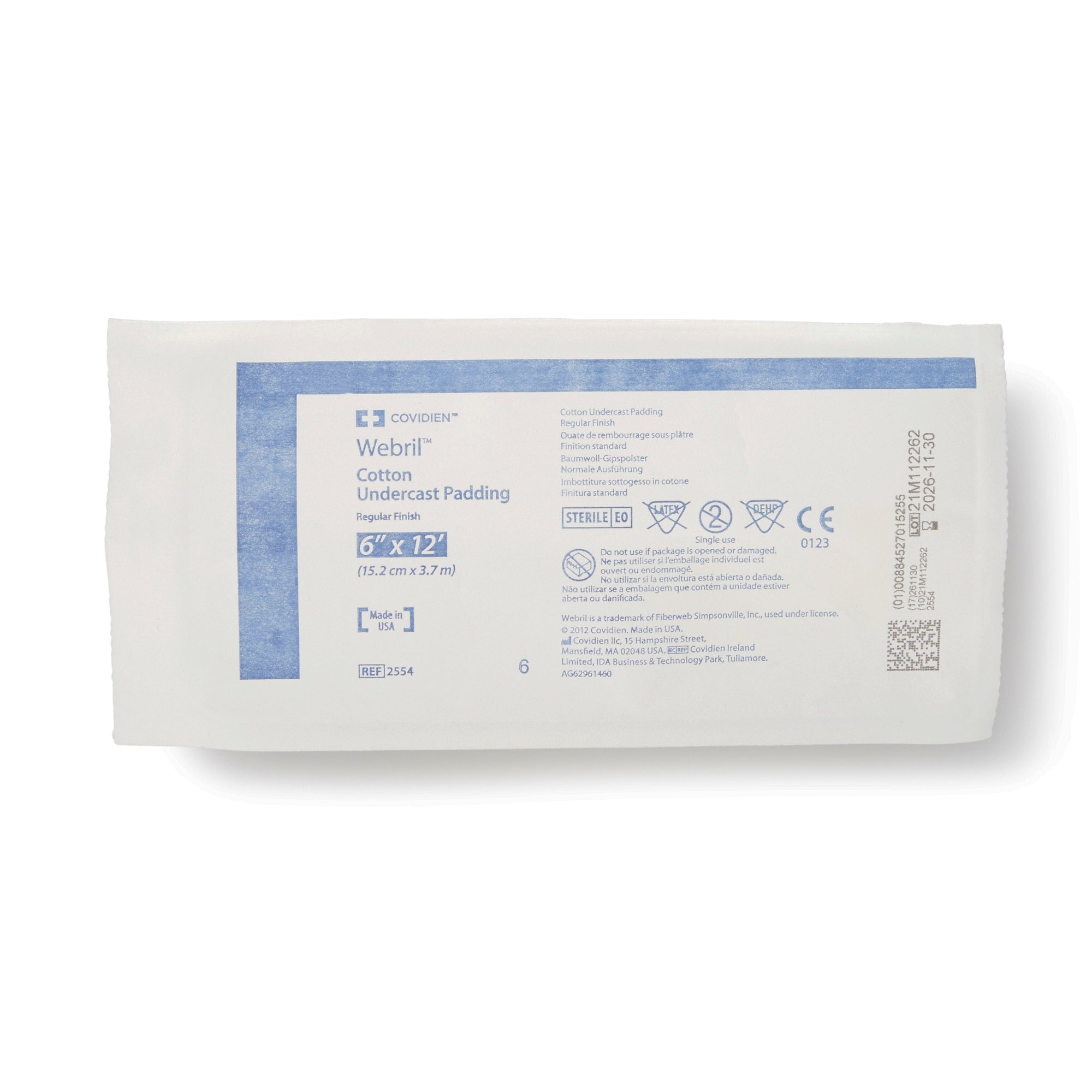 Cast Padding Undercast Webril 6 Inch X 4 Yard Cotton Sterile, Packaging Type- Case