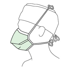 Surgical Mask Halyard Not Rated Tie Closure One Size Fits Most, Packaging Type- Box