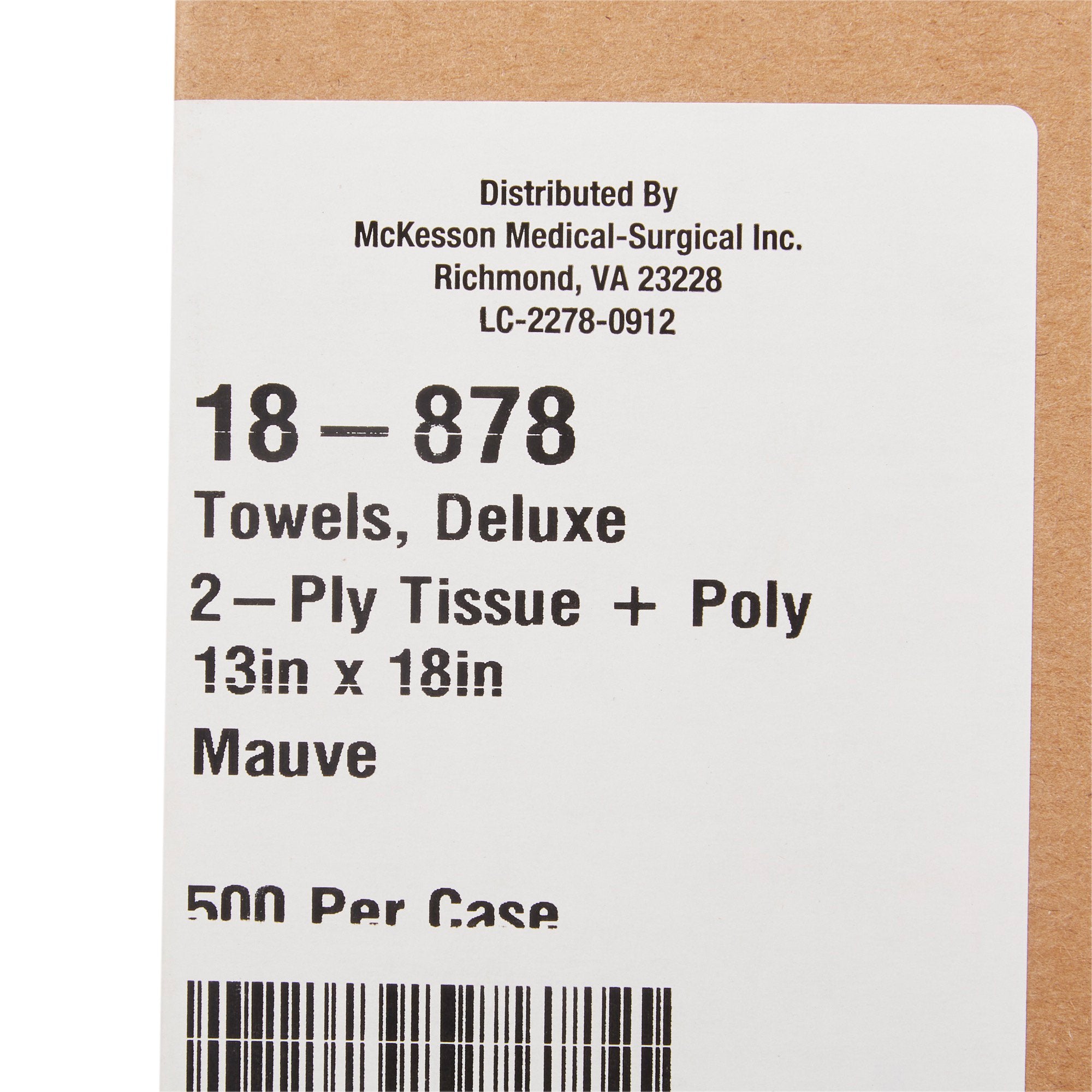 Procedure Towel McKesson 13 W X 18 L Inch Mauve NonSterile, Packaging Type- Case