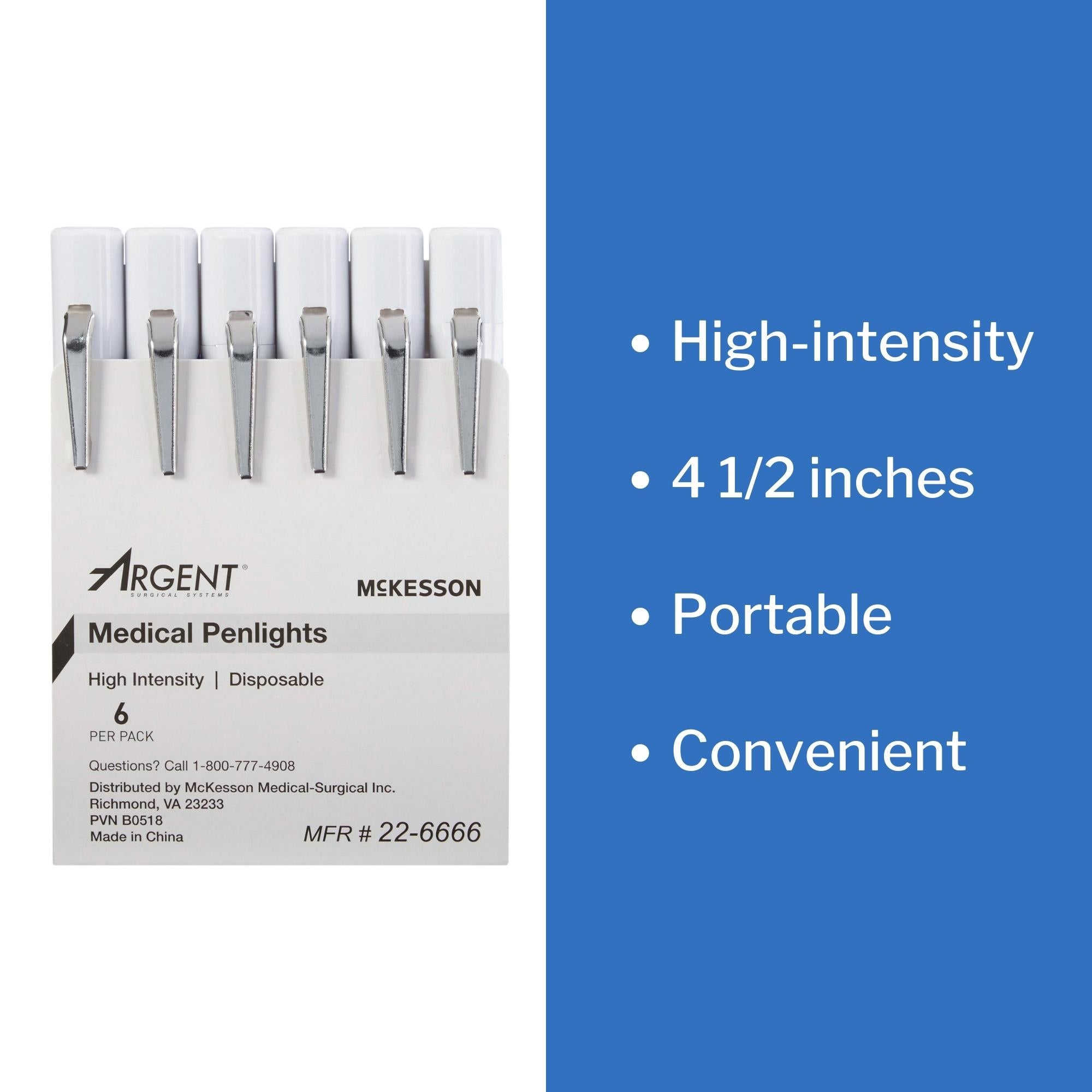 Penlight McKesson White Light 4-1/2 Inch Disposable, Packaging Type - Each