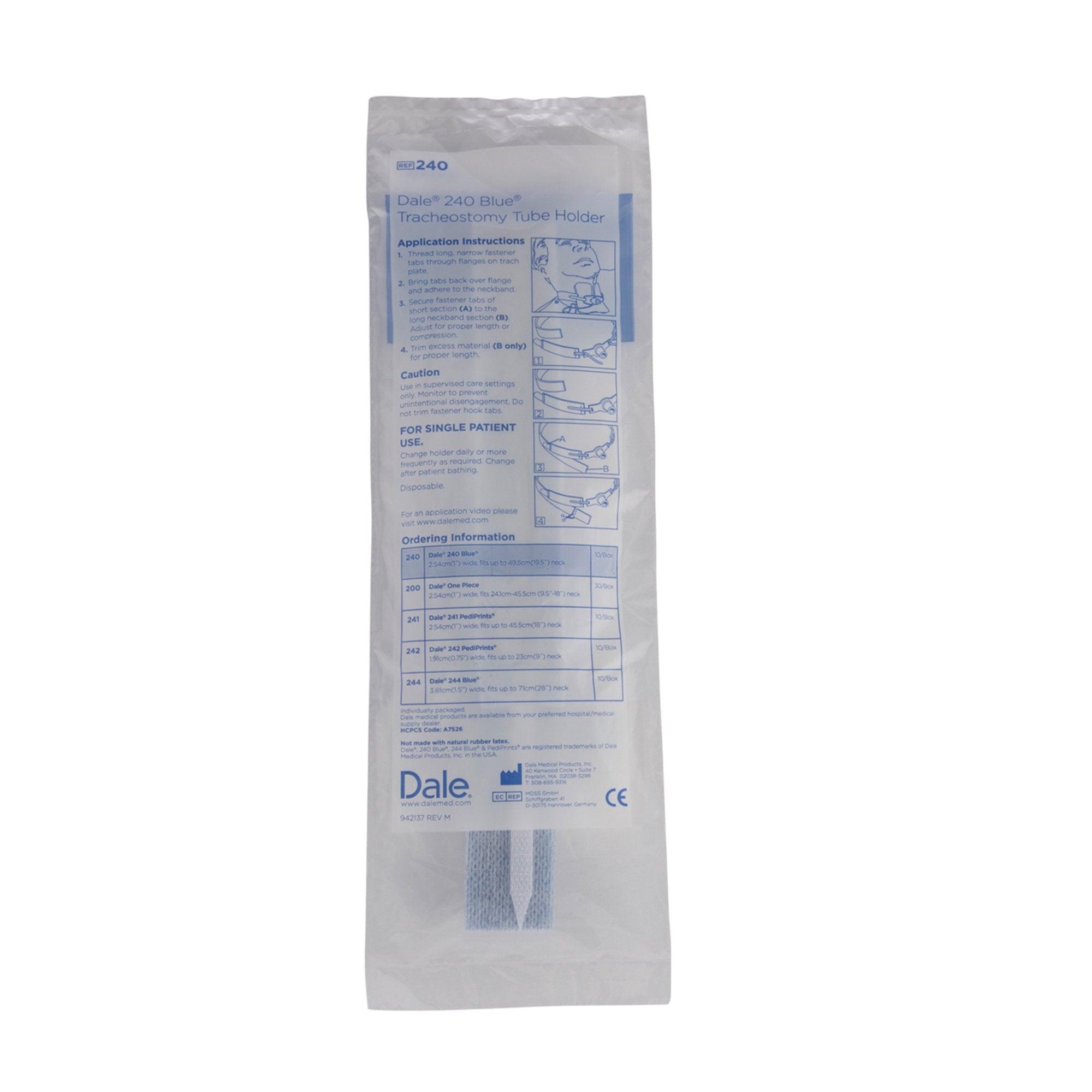 Tracheostomy Tube Holder Blue 19-1/2 X 1 Inch Bariatric Adult, Packaging Type- Box